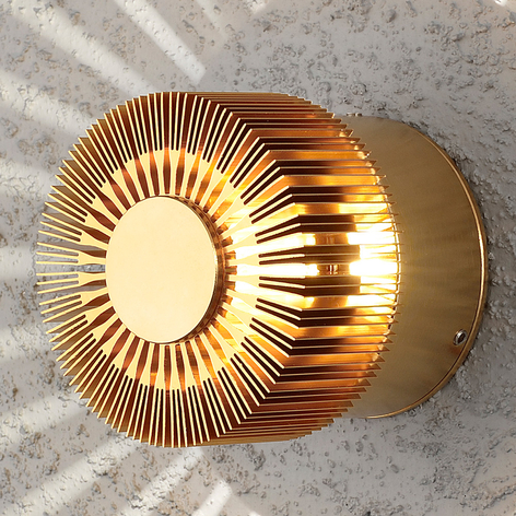 LED-Außenwandlampe Monza Strahlen rund bronze 9cm