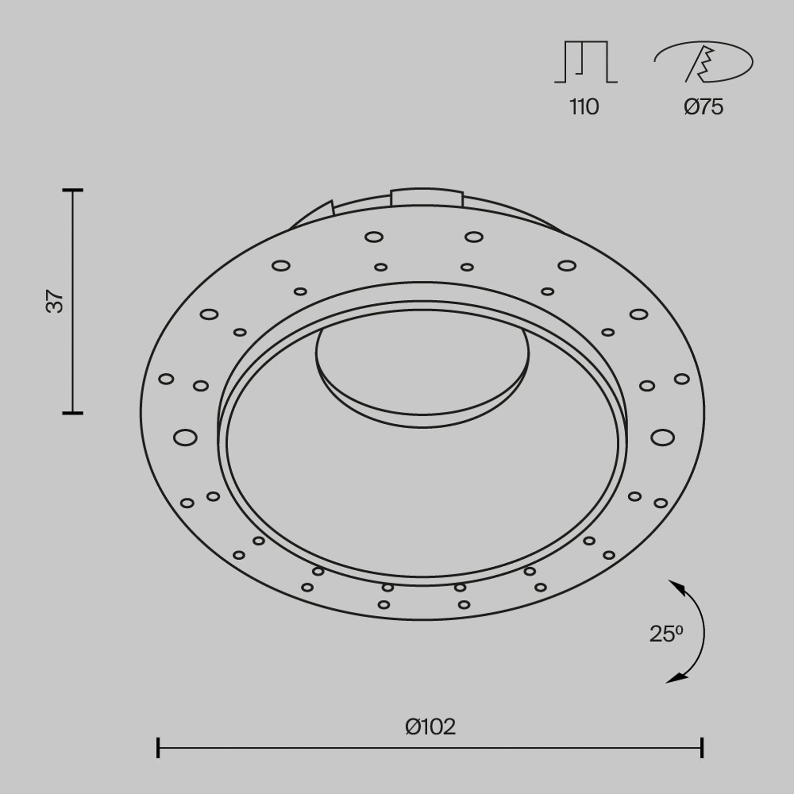 Maytoni Einbauleuchte Share, weiß/weiß, Ø 10,2 cm, Alu, GU10