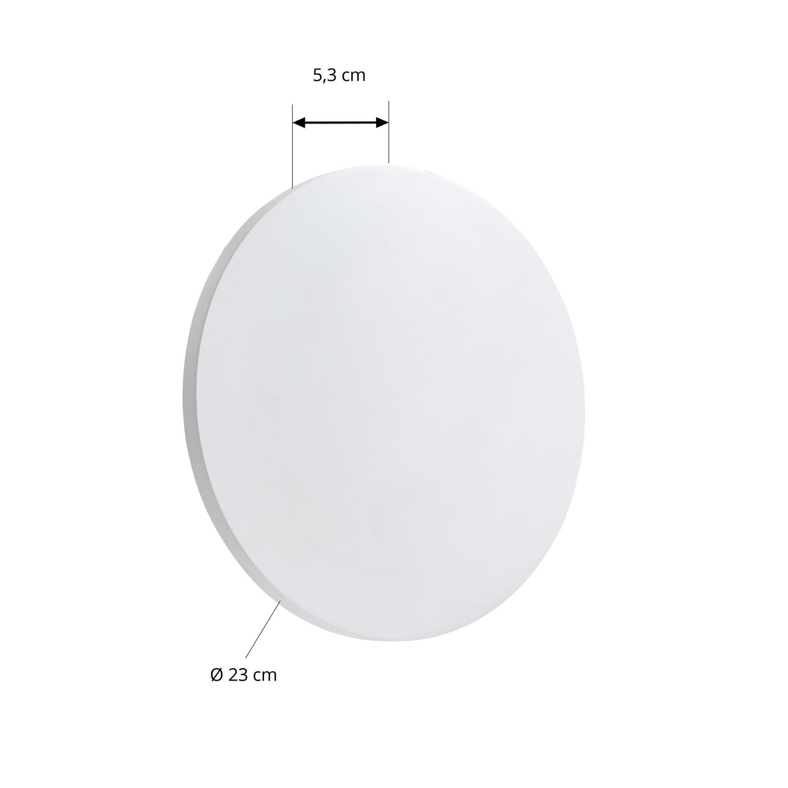 Venkovní nástěnné svítidlo Selinel, Ø 23 cm, s číslem domu, bílé, kovové –