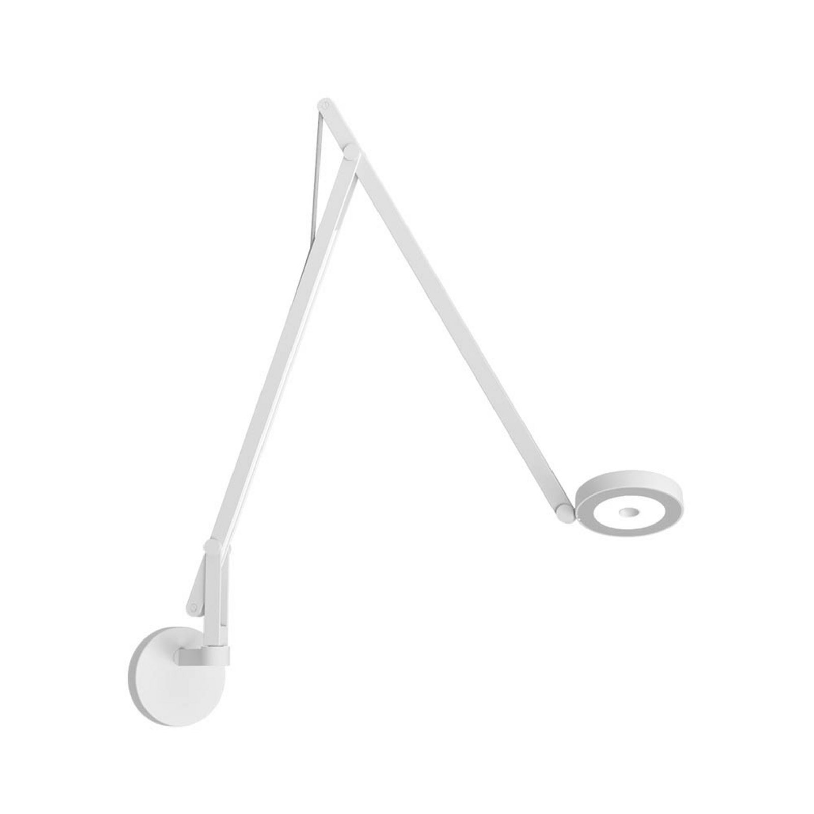 String W2 Wall Lamp w/Hole DTW Matte White/Silver - Rotaliana