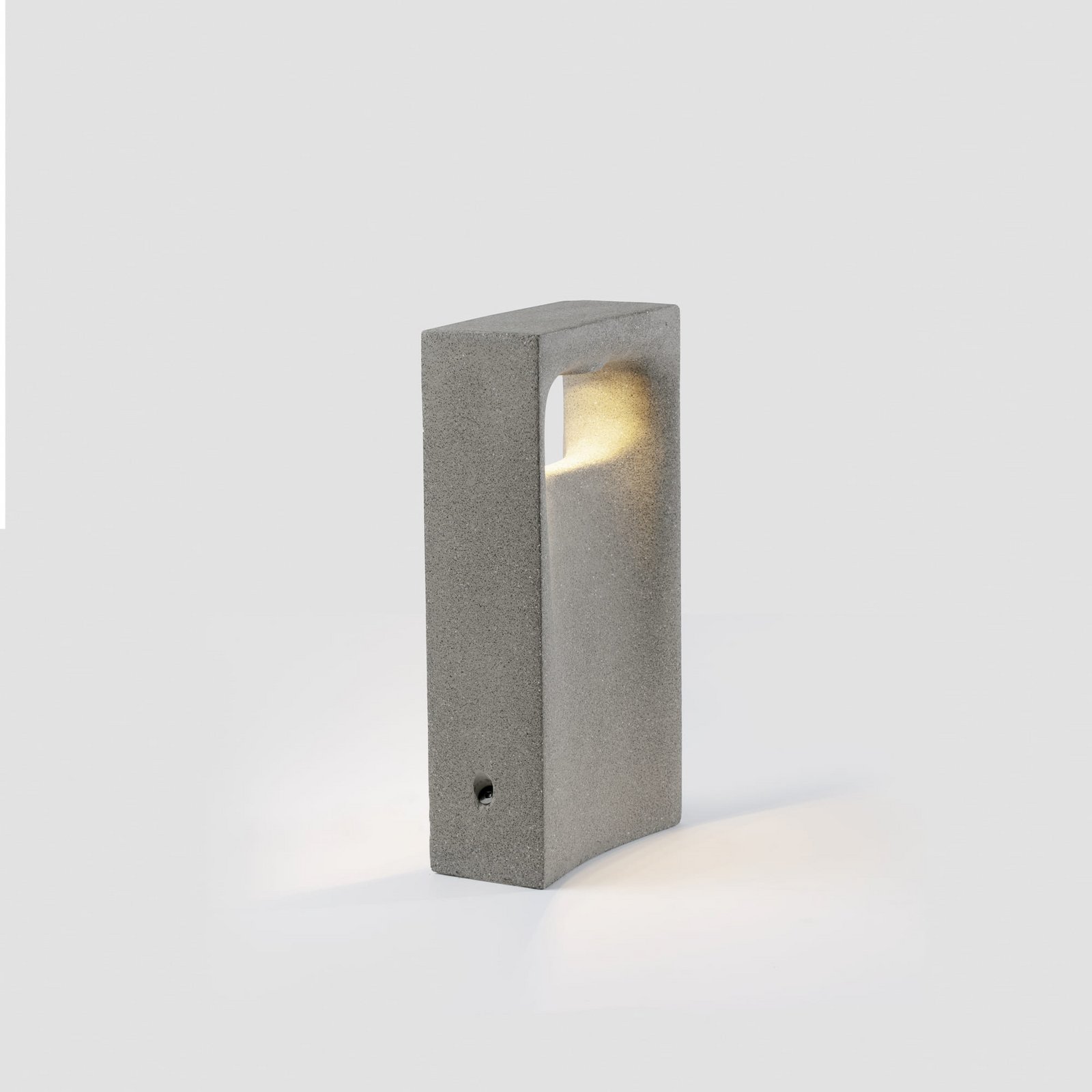 LED pedestal light Glint, 2700K, 40 cm, grey, concrete, IP55