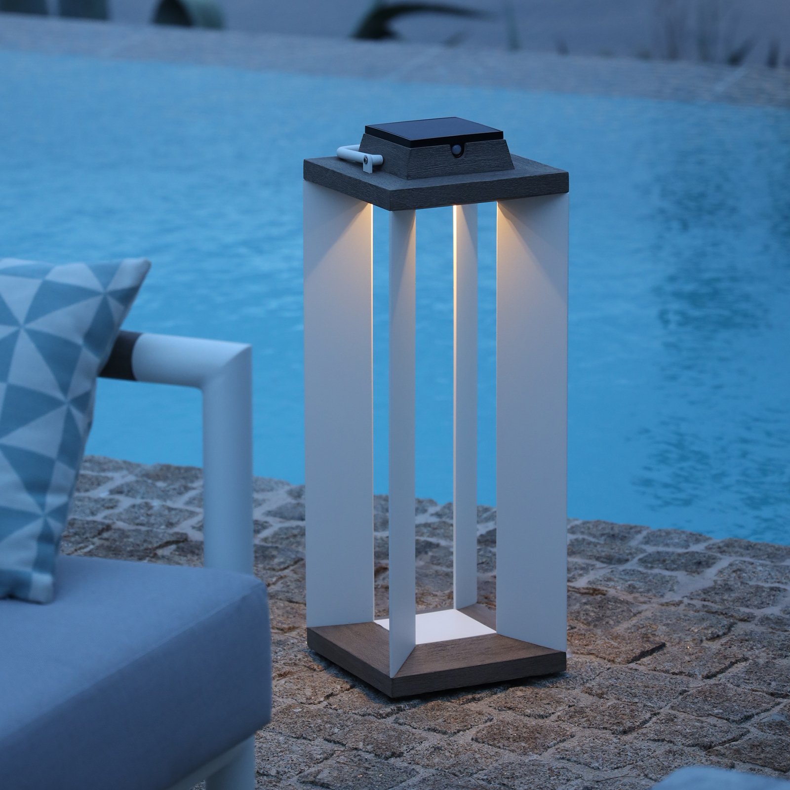 Teckalu solar lantern, Duratek/white, 65.5cm
