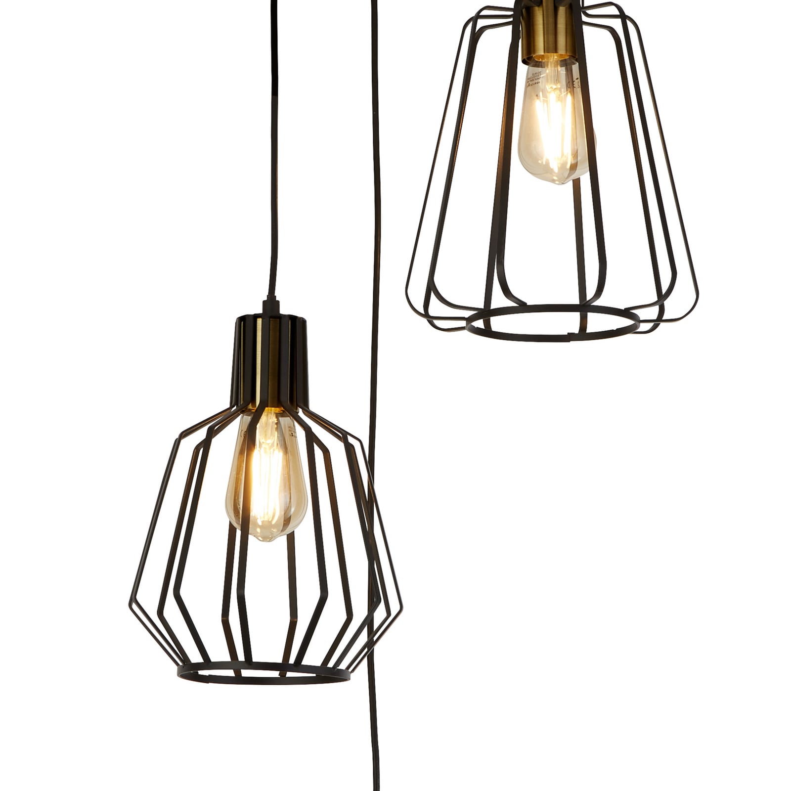 Żyrandol Senator, czarna/w kolorze mosiądzu, Ø 45 cm, 3-punktowa