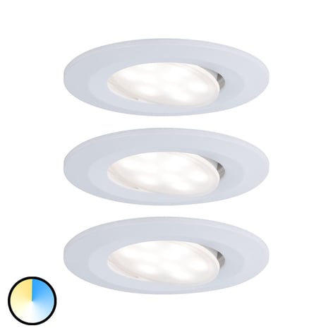 Paulmann LED-spot Calla hvit fargeveks. 3pk