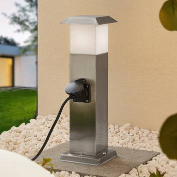 Prios Riksa lampa cokołowa, 2 gniazda, nierdzewna
