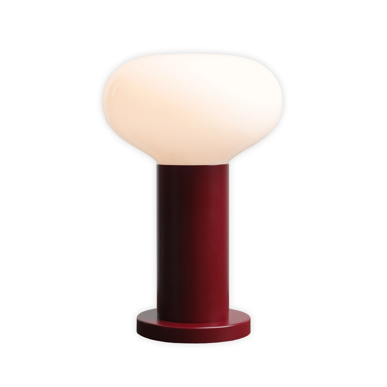 Stolna lampa Flo, crvena, Ø 19 cm, staklo
