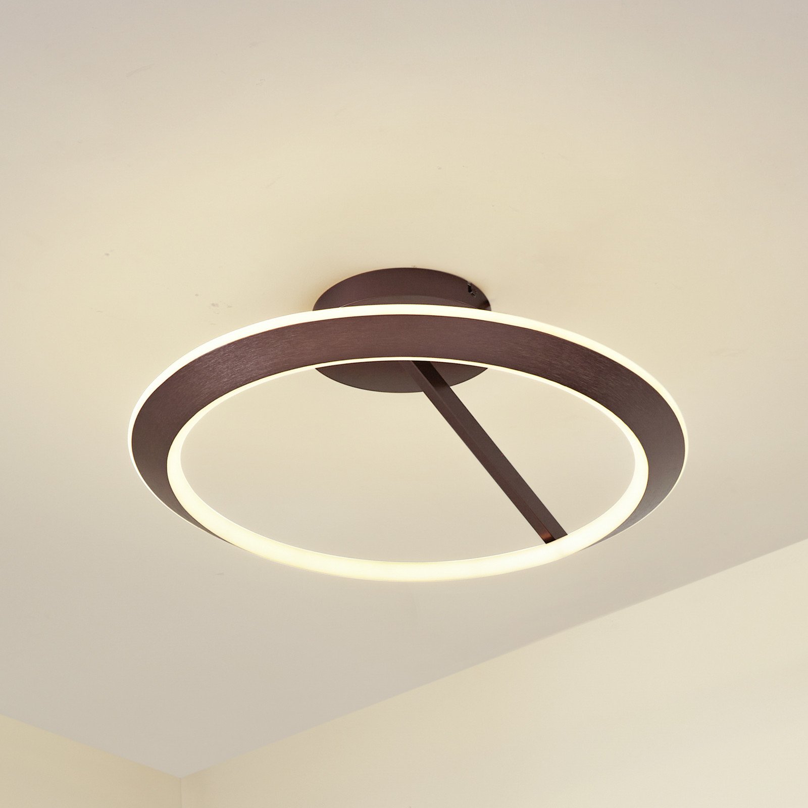 Plafonieră LED Lucande Eldra maro cafea Ø 55 cm CCT - Camera de zi / sufragerie - Modern - maro cafea alb - Metal