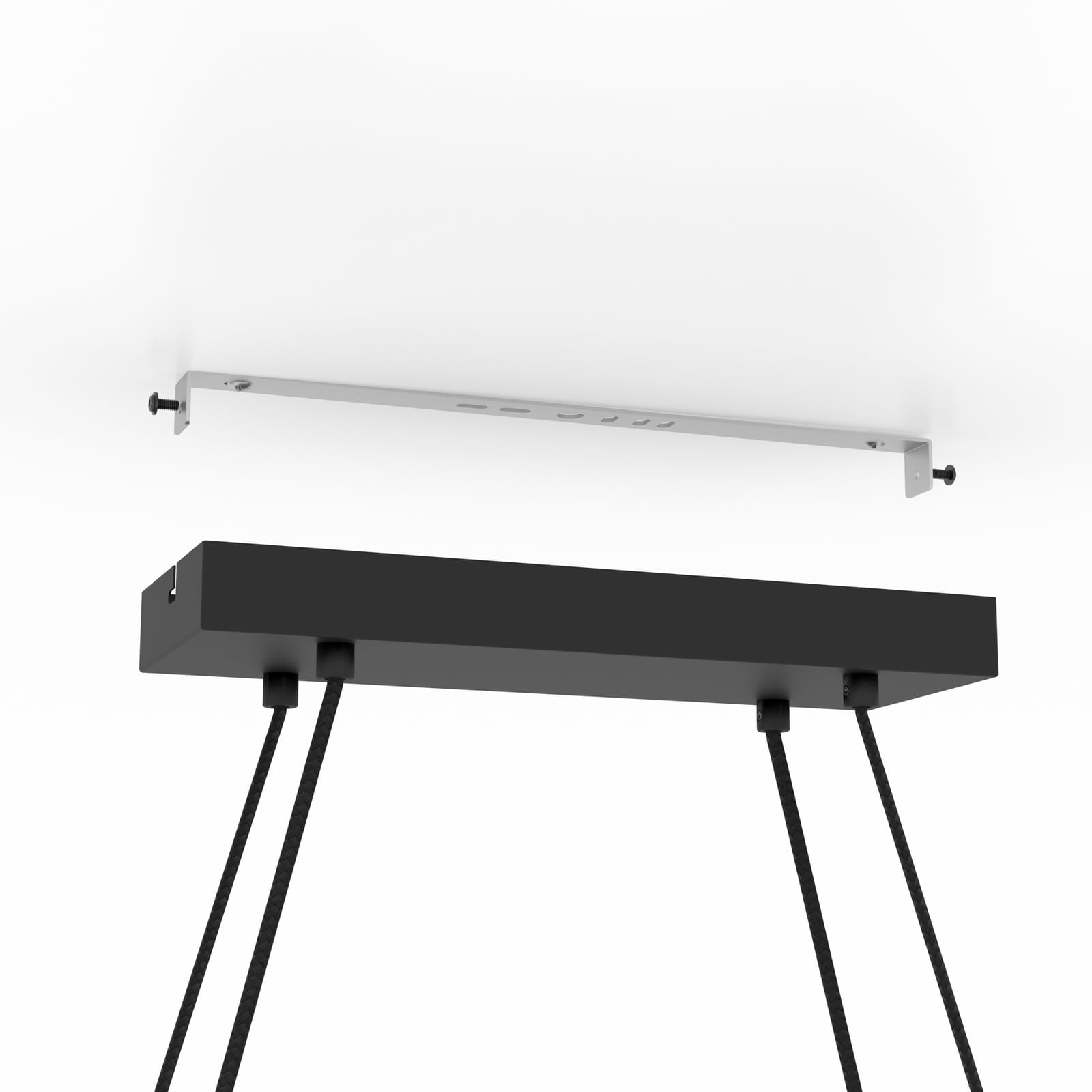 Lustre Edale, 6 abat-jour tissu cappuccino, ovale