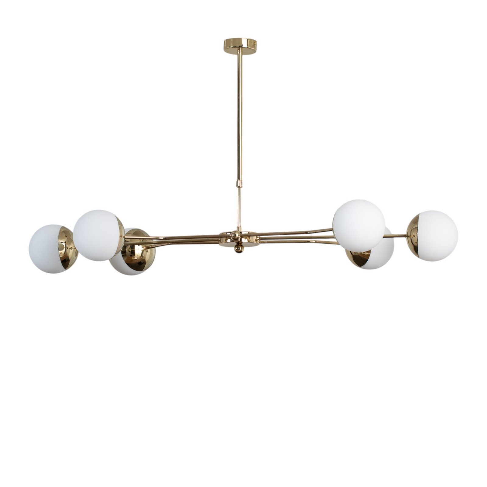 Trento pendant light, black, glass, 6-bulb, G9