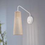 Dover wall light, white/light wood, 1-bulb