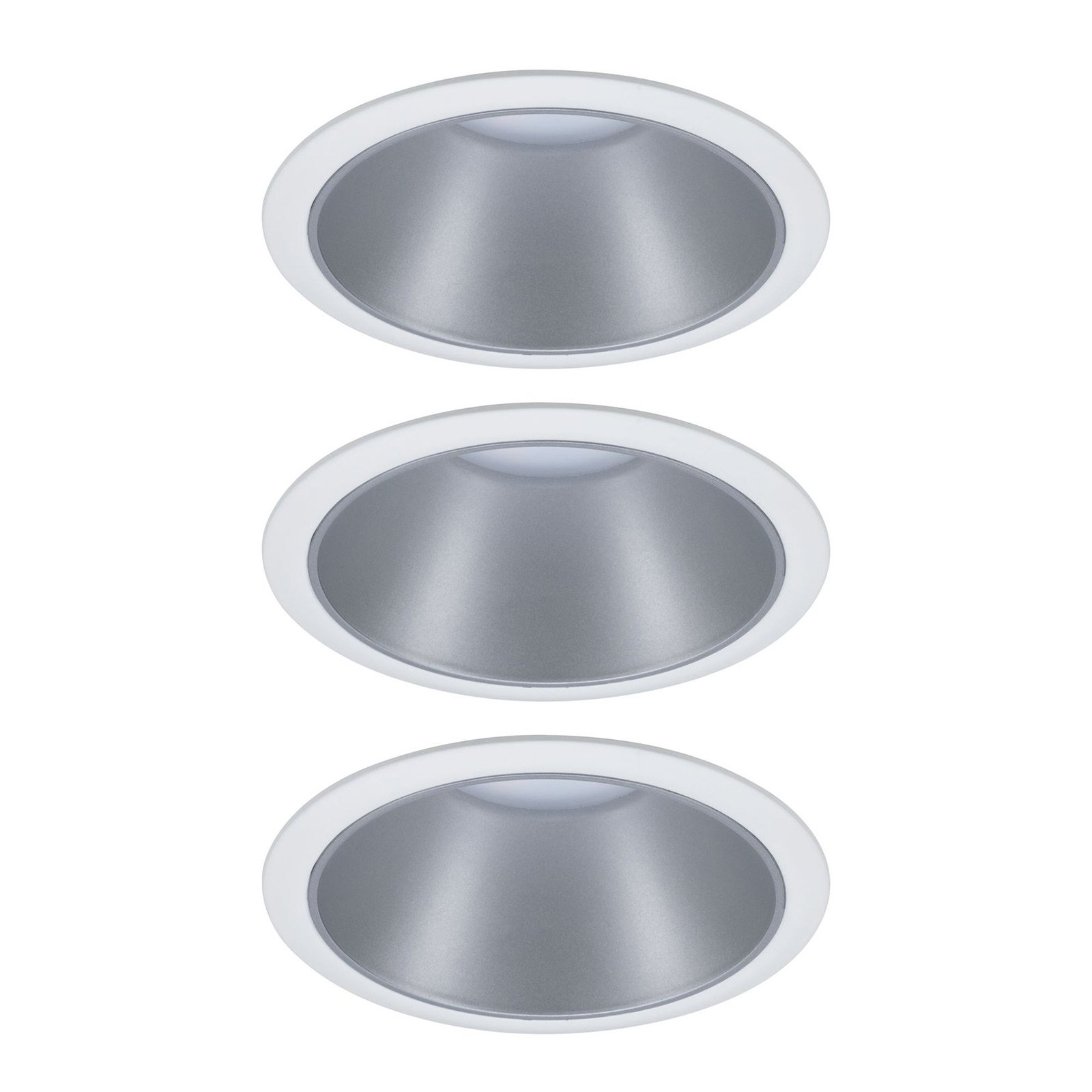 Cole LED spot, silver-white, set of 3 - Paulmann