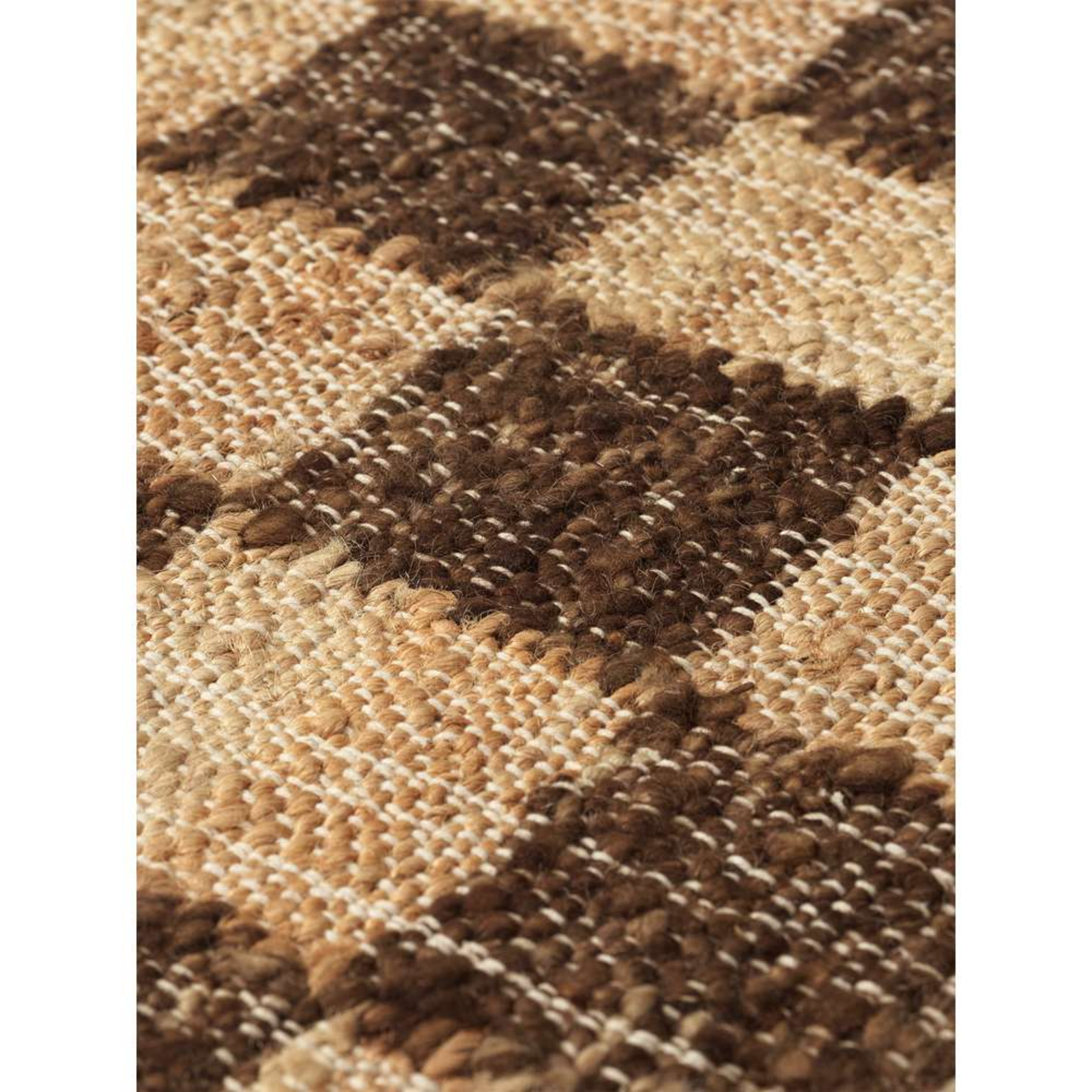 Check Wool Jute Runner 70x180 Coffee/Natural - ferm LIVING