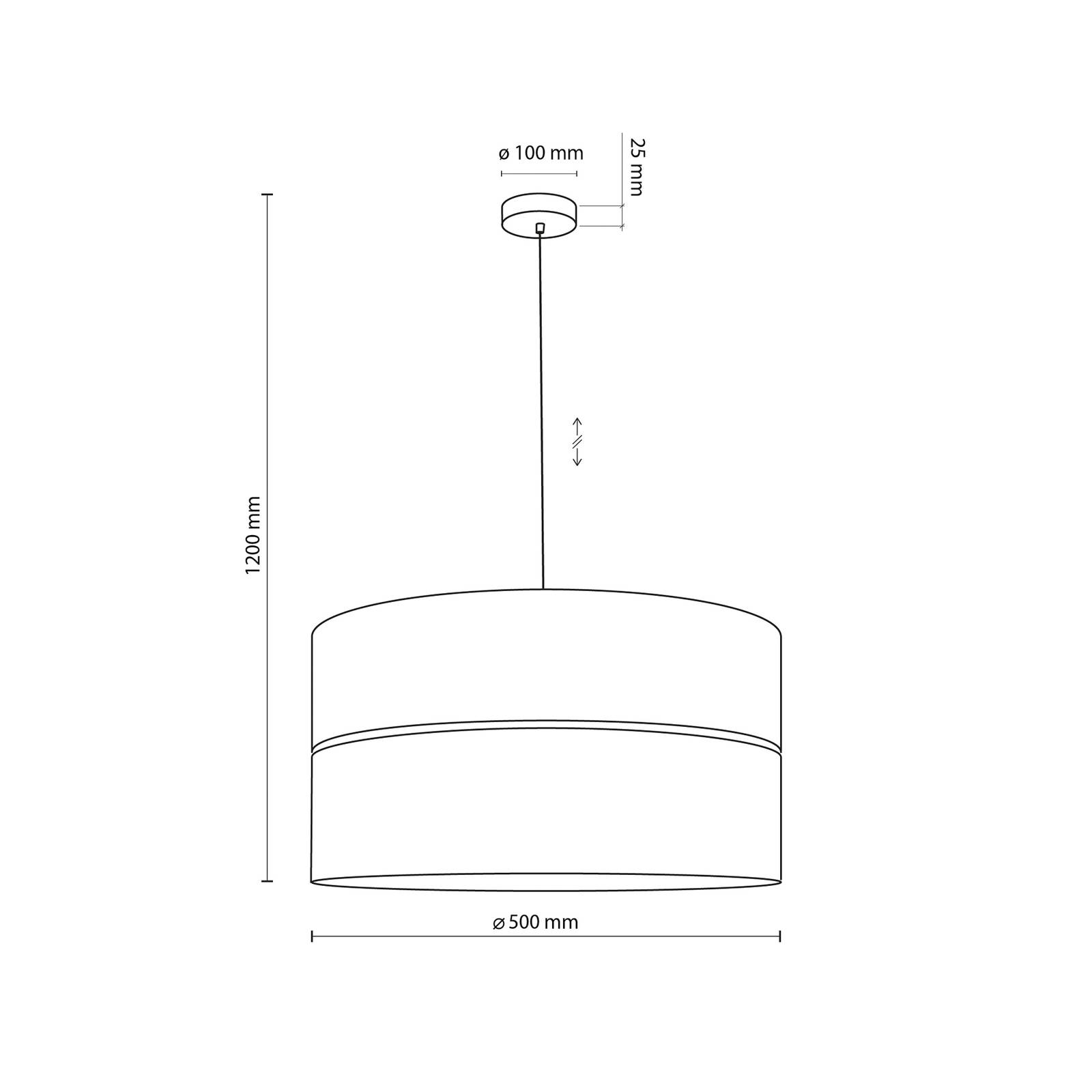 Lampa wisząca Nicol, czarny/efekt drewna, Ø 50 cm, 1-punktowa, 3 x E27