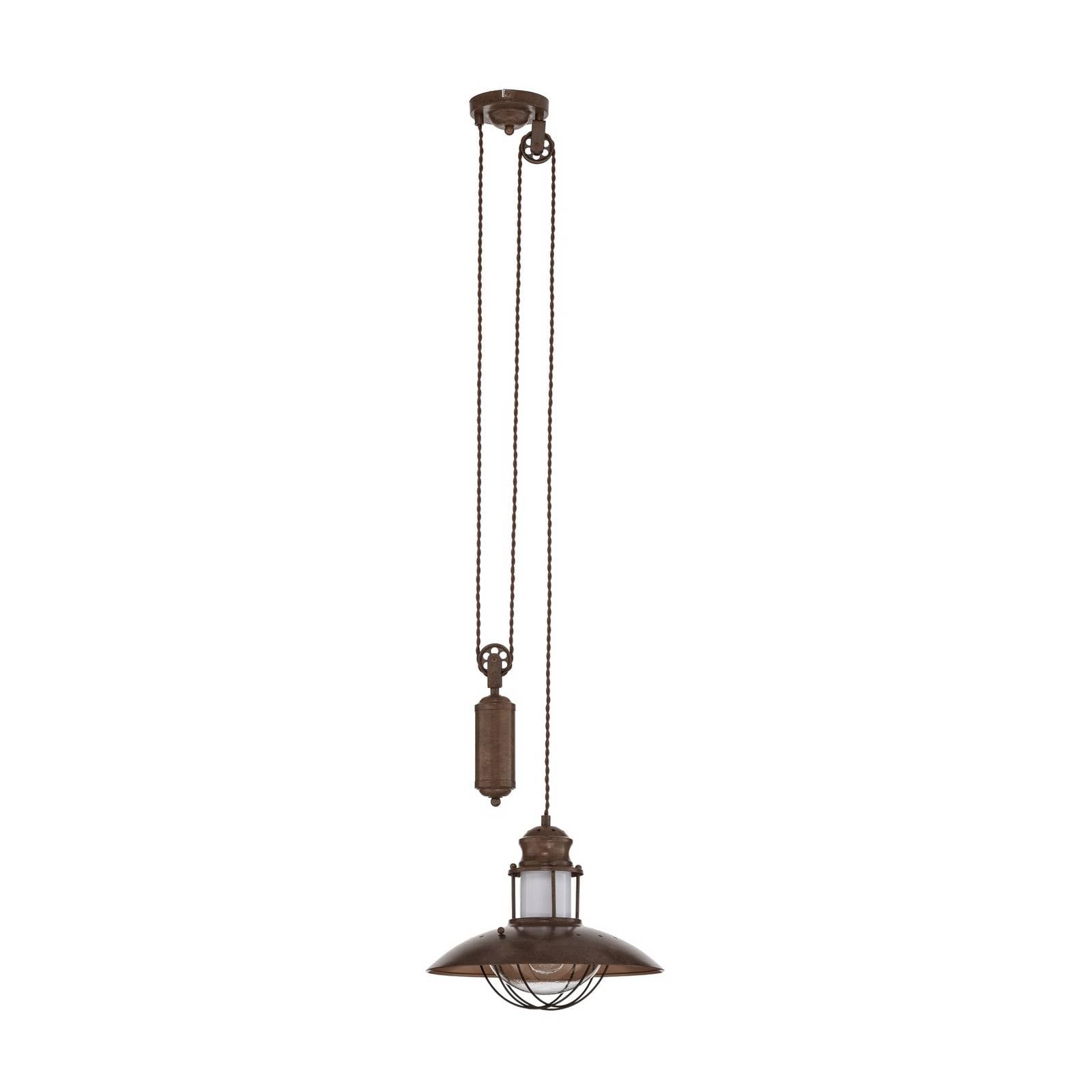 Lampa wisząca Lindby Louisanne, regulowana, brązowa, Ø 35 cm