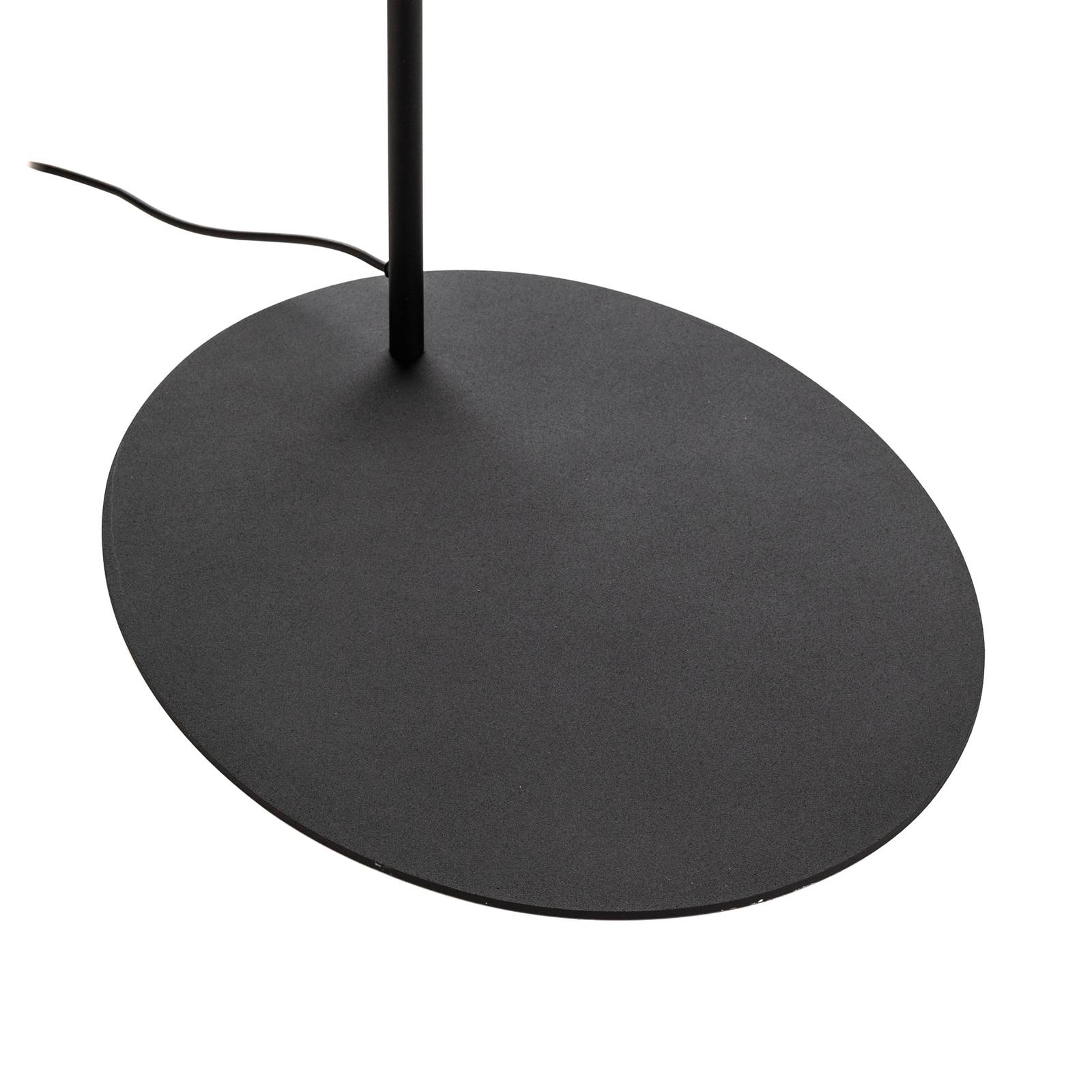 Lampa stojąca Moby Black z kloszem z tkaniny