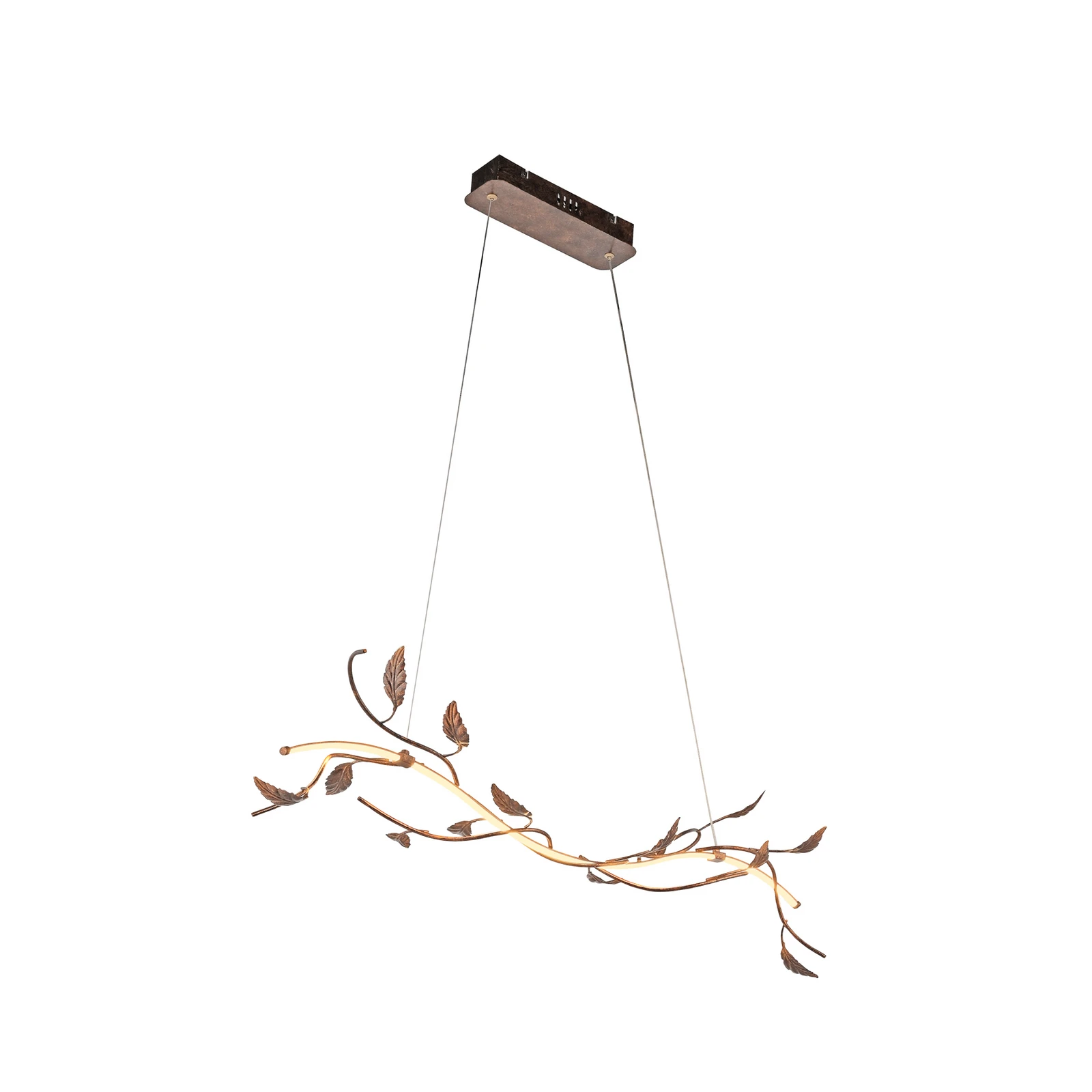 Aurelia LED pendant light, rust brown, metal, 2,700K, dimmable