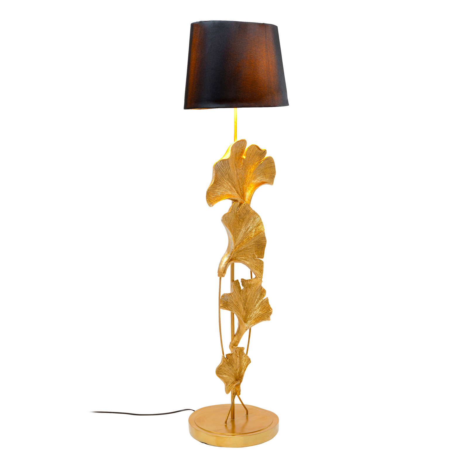 Kare põrandalamp „Ginkgo”, kuldne, linane, kõrgus 129 cm, E27 Kare põrandalamp „Ginkgo”, kuldne, linane, kõrgus 129 cm, E27