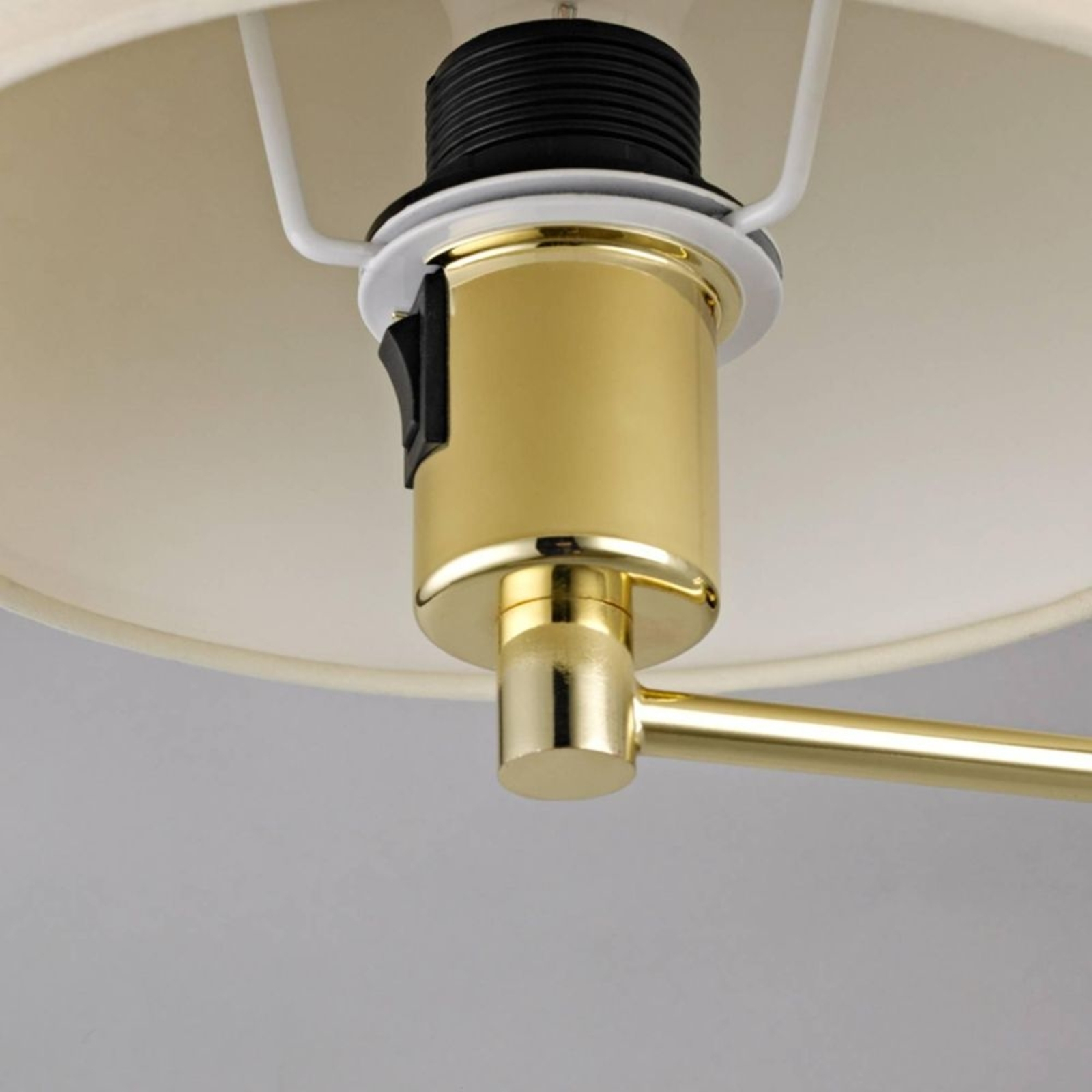 Pola Vägglampa Cream/Polished Brass - Lindby