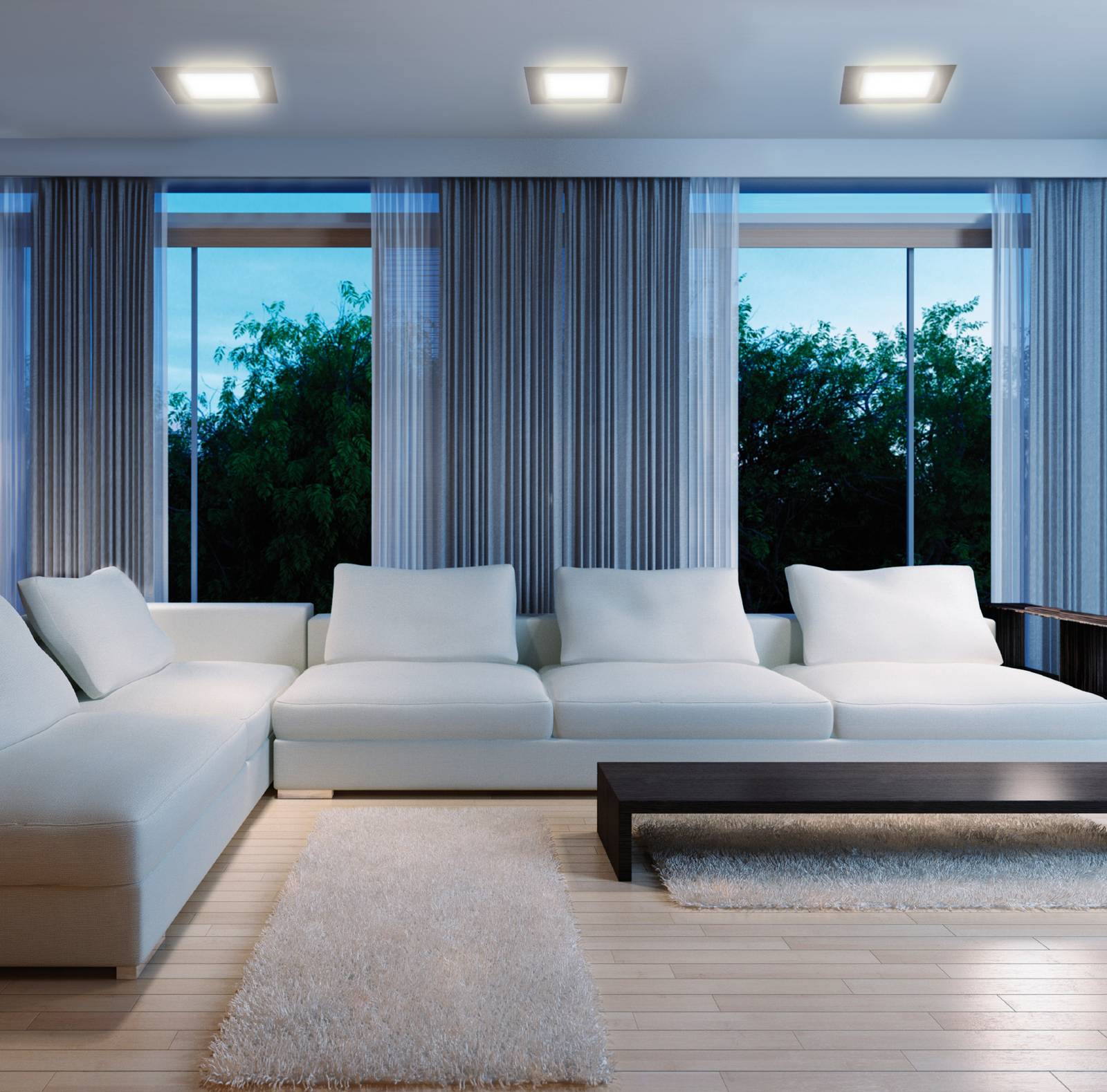 Strømsparende KONSTANZ LED-panel med varmhvitt lys