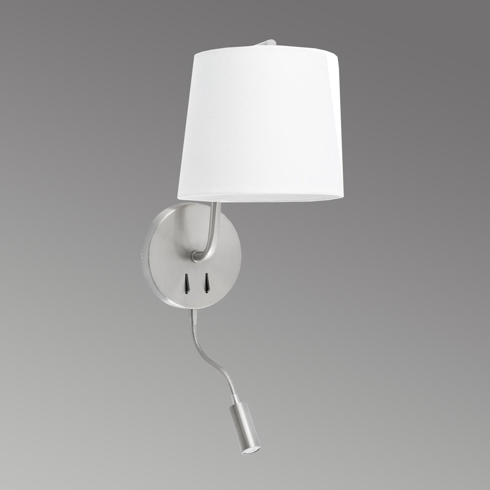 Berni textile wall light with LED reading lamp