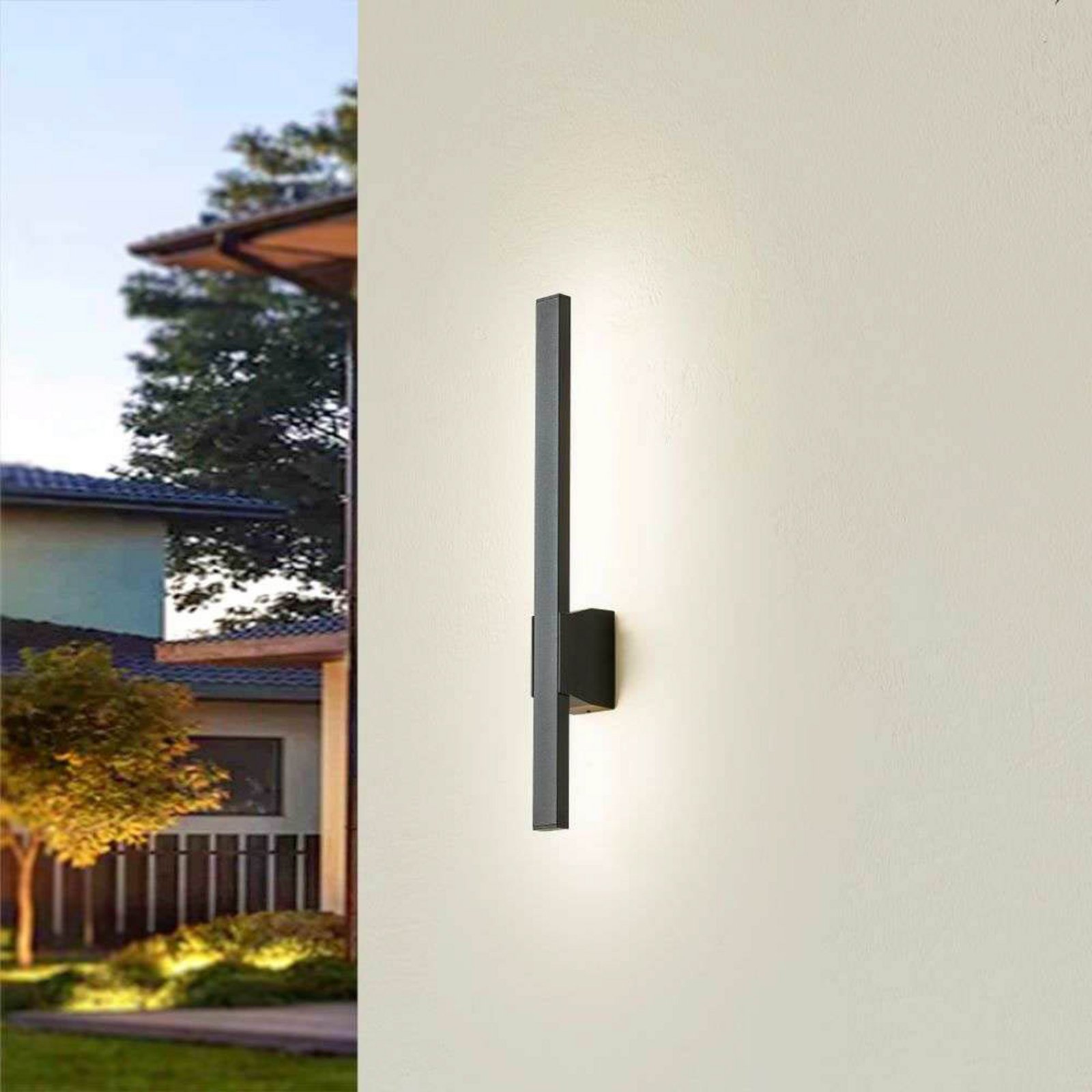 Sakari LED En el exterior Aplique de Pared Negro - Lindby