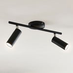 Lindby Camille Candeeiro de teto LED, preto, 2 luzes.