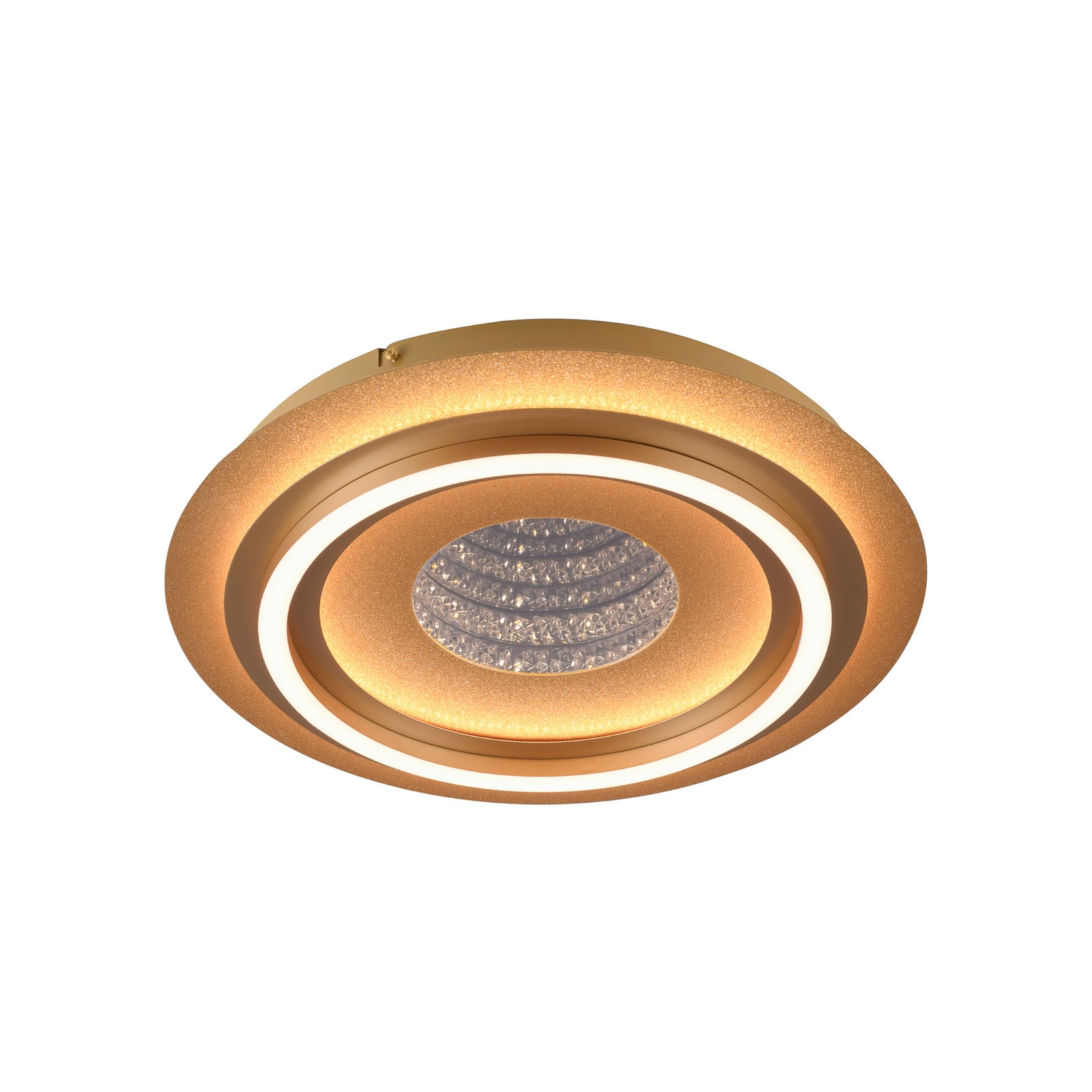 LED-loftlampe Cichio, mat guldfarvet, jern, 3.000 K