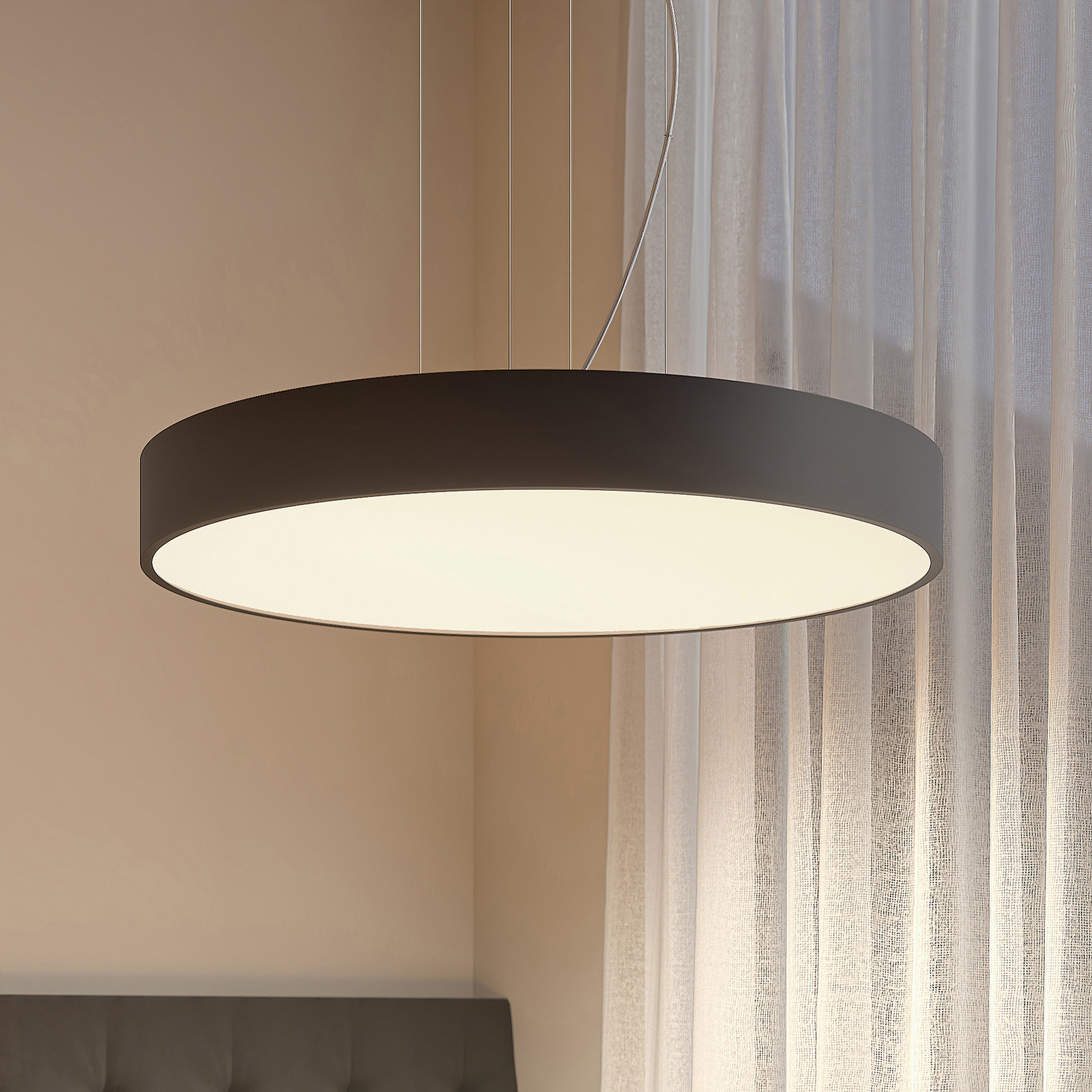 Arcchio Noabelle lámpara colgante LED, negro 80 cm