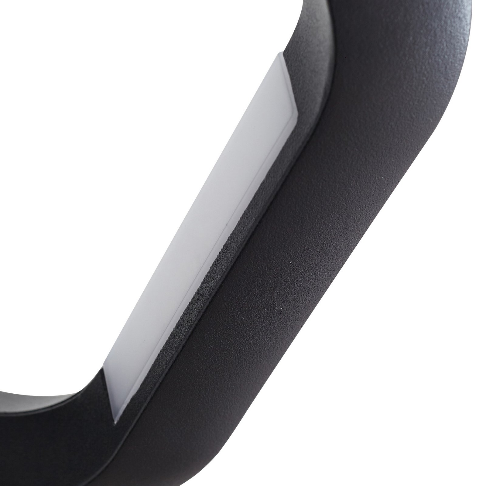 Lucande LED-Außenwandleuchte LOOP, schwarz, IP44, Metall
