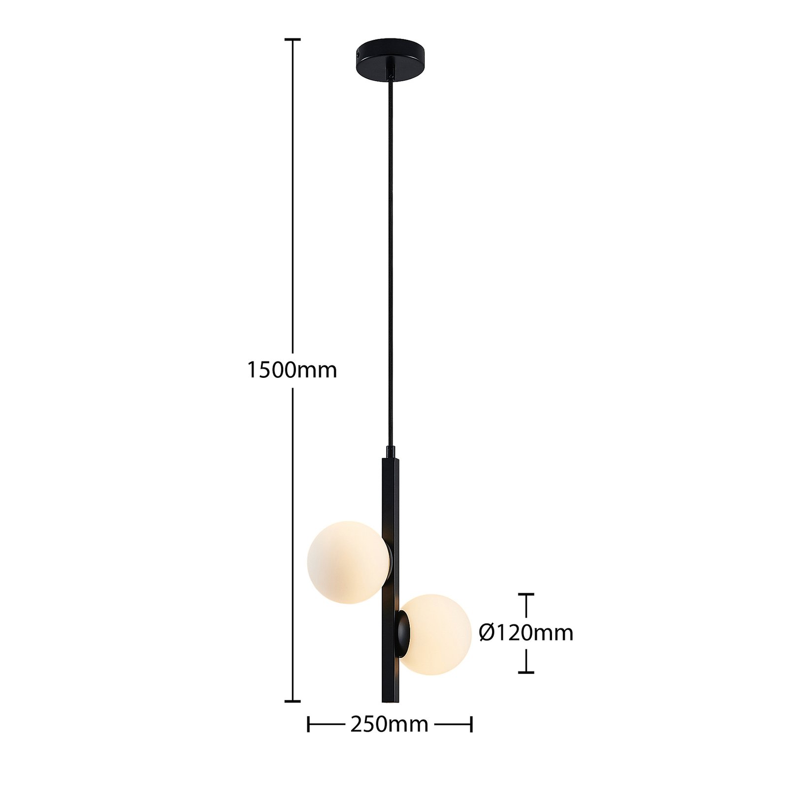 Emarin Pendelleuchte Black/Opal - Lucande