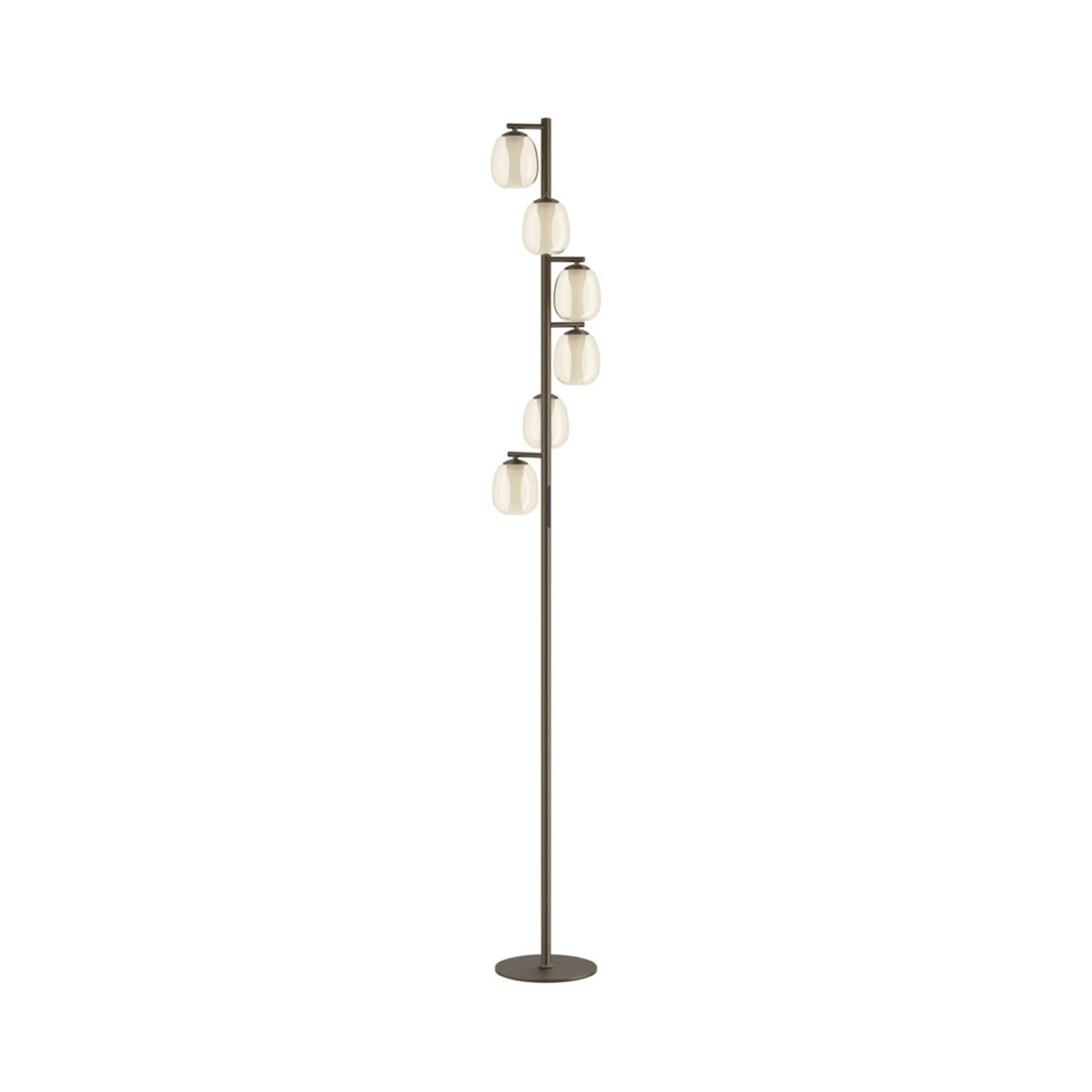 LED podna lampa Stars of Light, FERRO, bronca/smeđa, 156 cm, 6 svjetiljki
