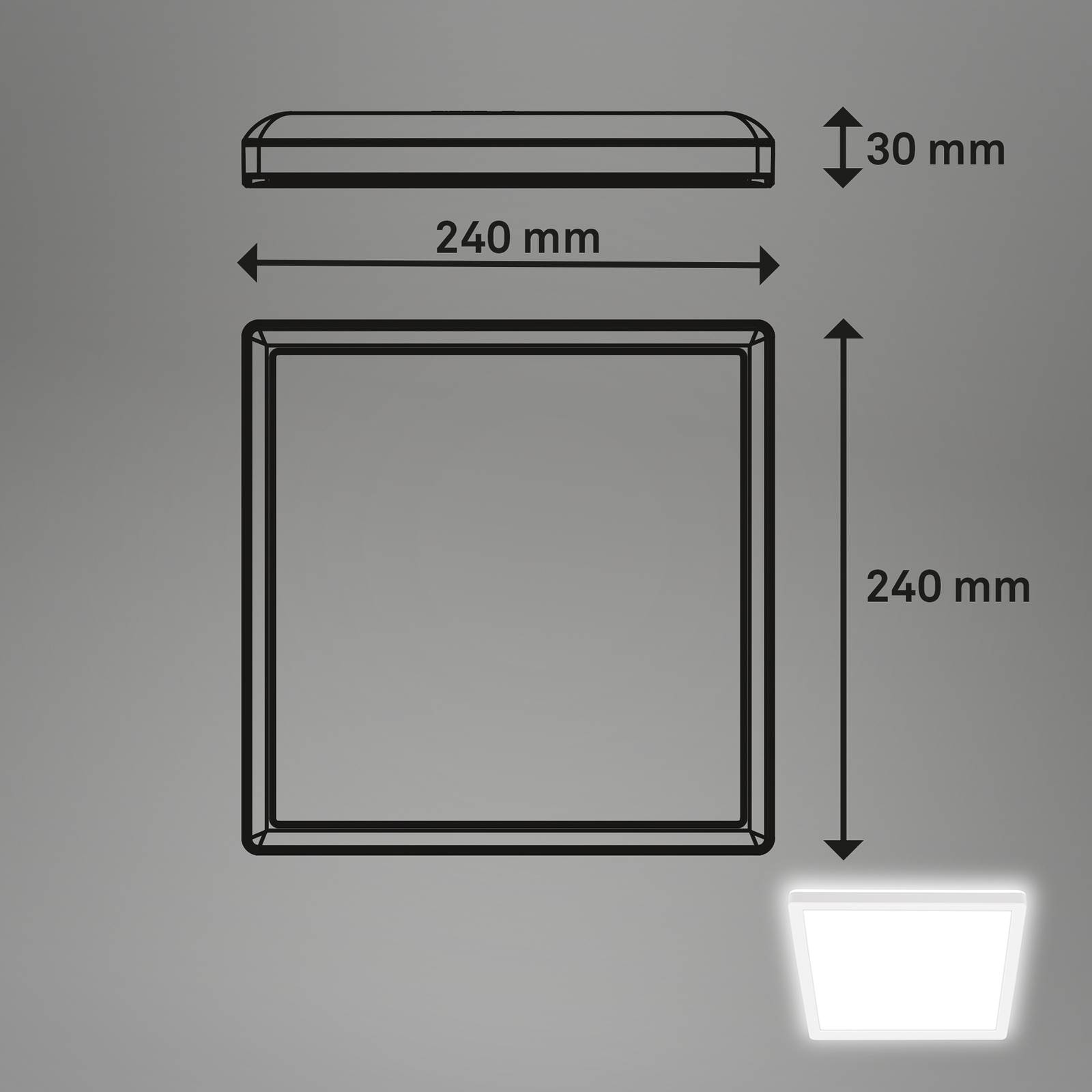 Lampa sufitowa LED Tava, biała, 24x24 cm, tworzywo sztuczne