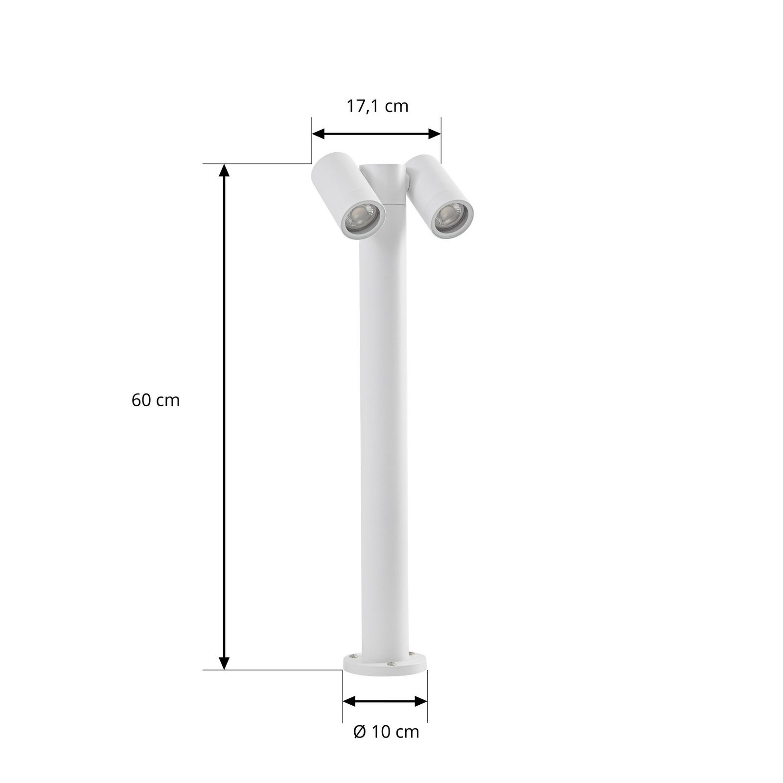 PRIOS takų šviestuvas „Tulimar“, 2 lempų, 60 cm, baltas, IP65 PRIOS takų šviestuvas „Tulimar“, 2 lempų, 60 cm, baltas, IP65
