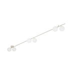 Plafonnier Imelo, crème, à 6 lampes, verre, longueur 200 cm
