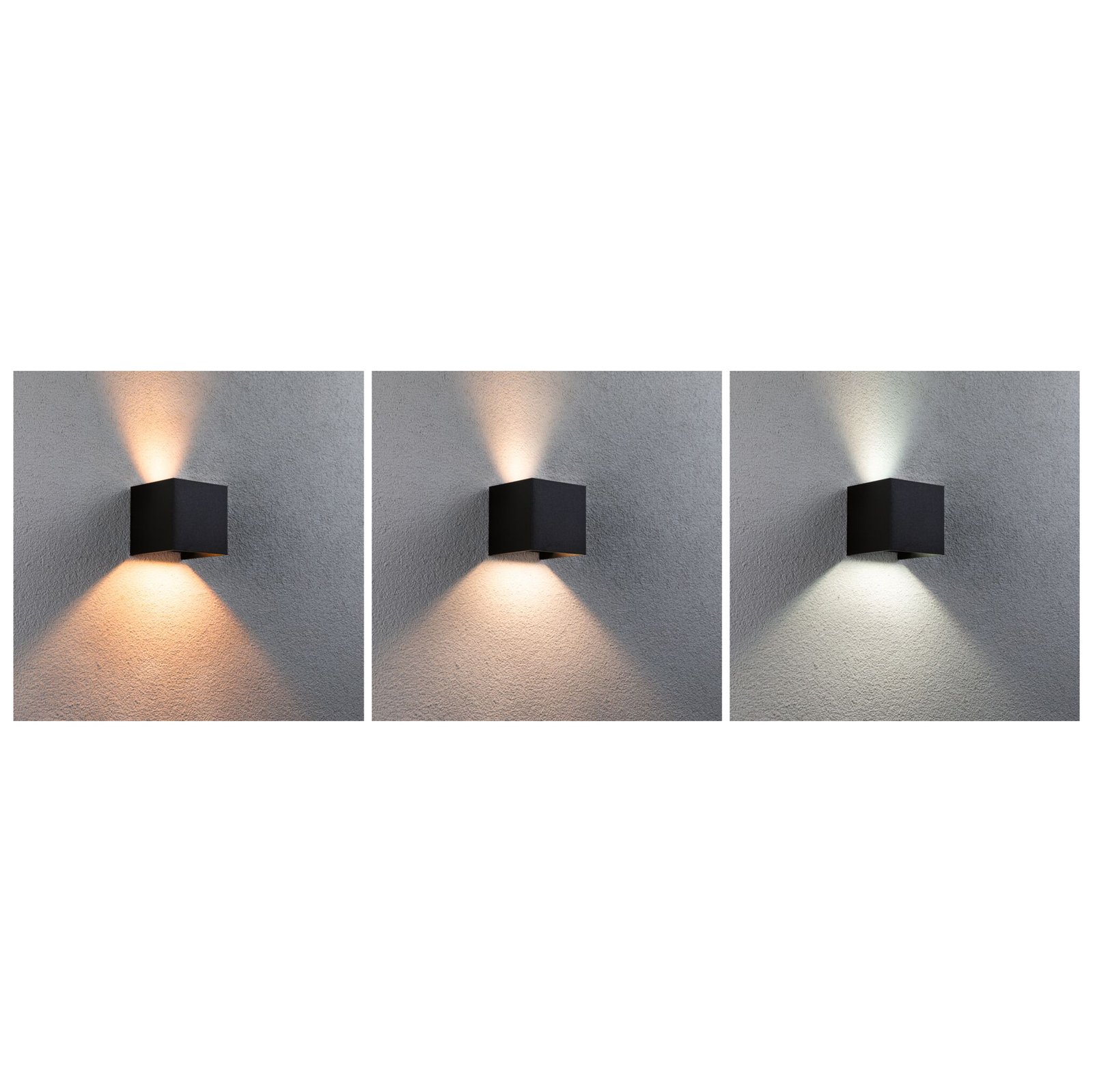 Paulmann Cybo LED-Außenwandleuchte, RGBW, 10x10cm, anthrazit
