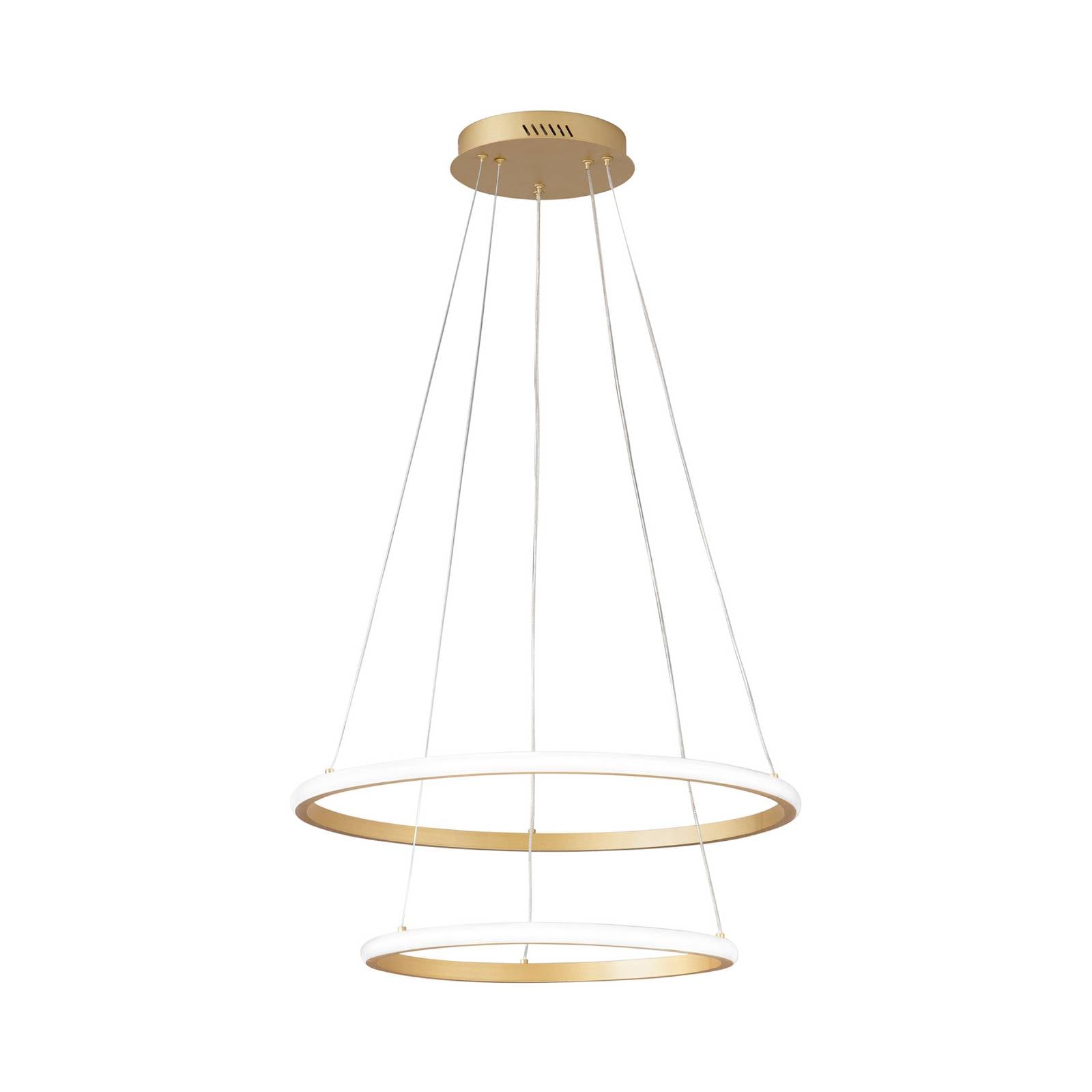 LED-Pendellampe Axis, Ø 60/40 cm, goldfarben Metall CCT, RGB