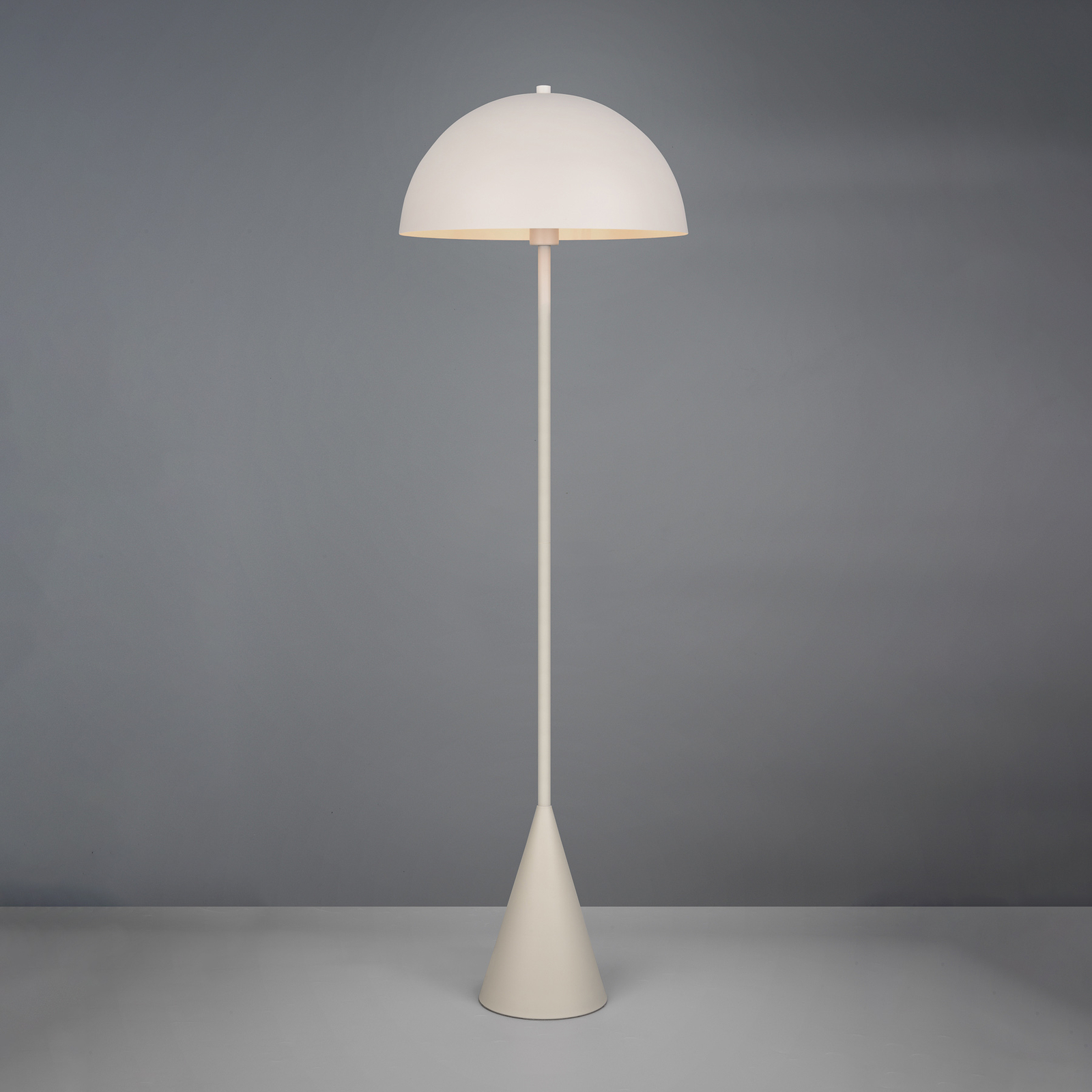 Alfie floor lamp, light grey matt, metal, E27