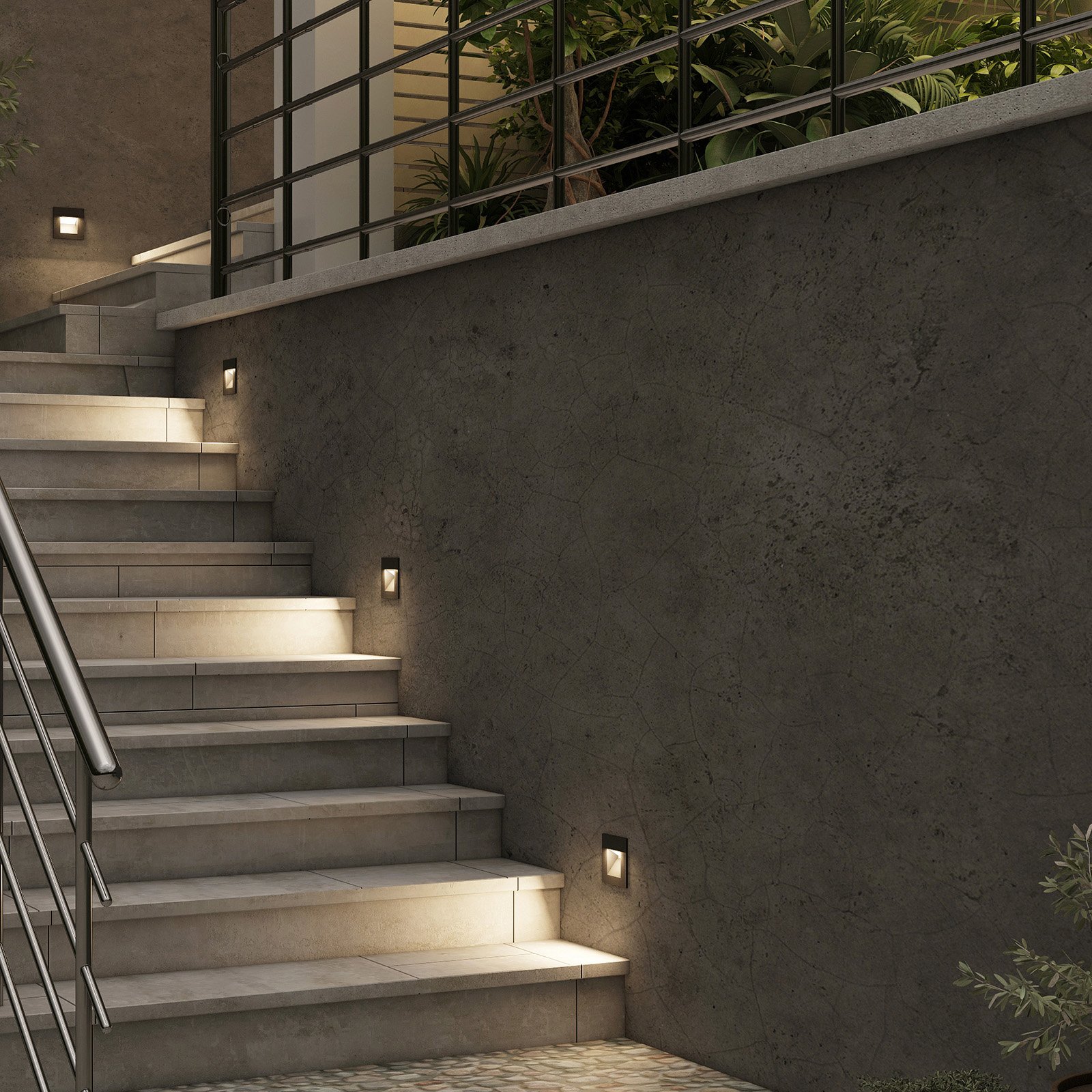 Zamo Inbyggdsvägglampa IP65 Black - Arcchio