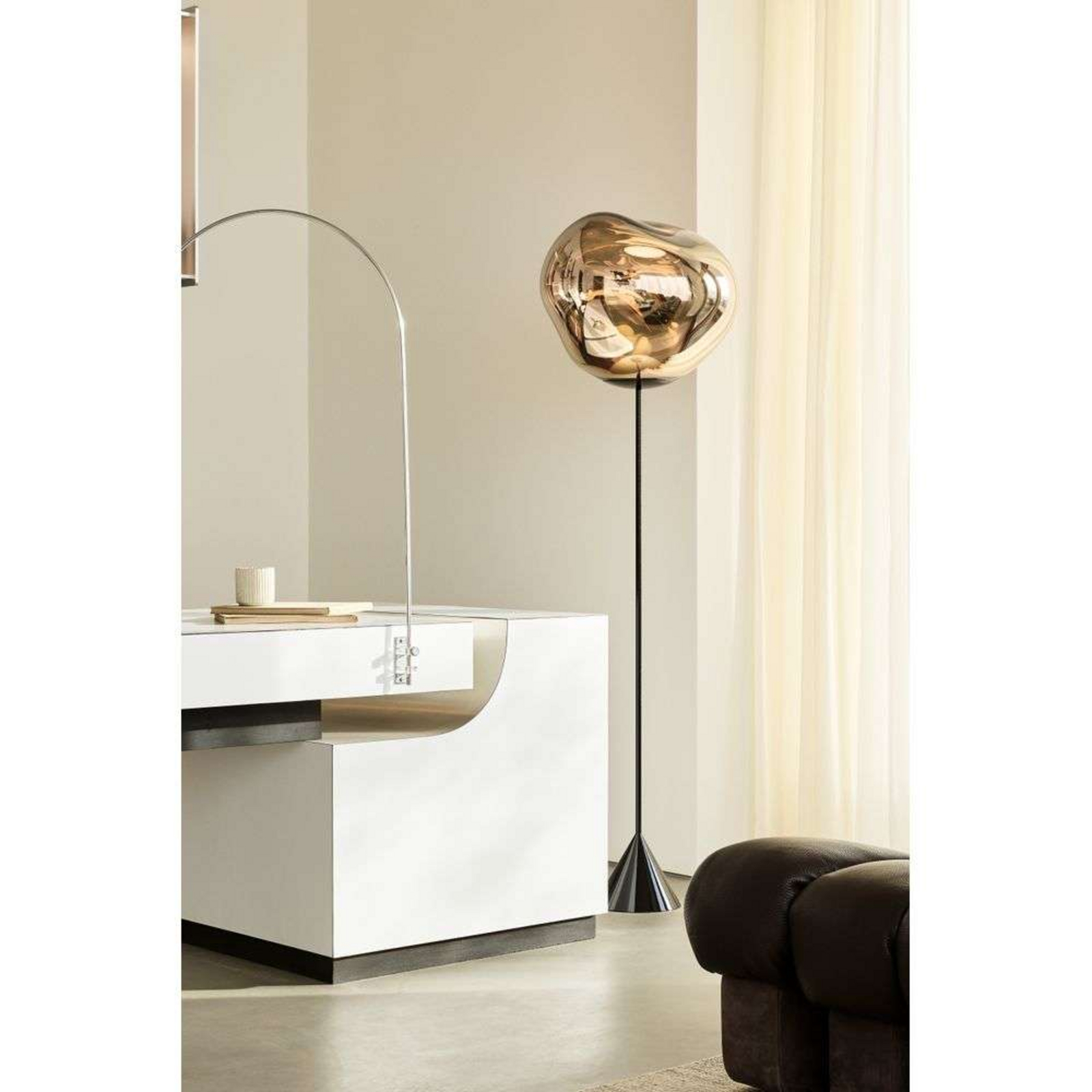 Melt Cone Slim Floor Lamp Gold - Tom Dixon