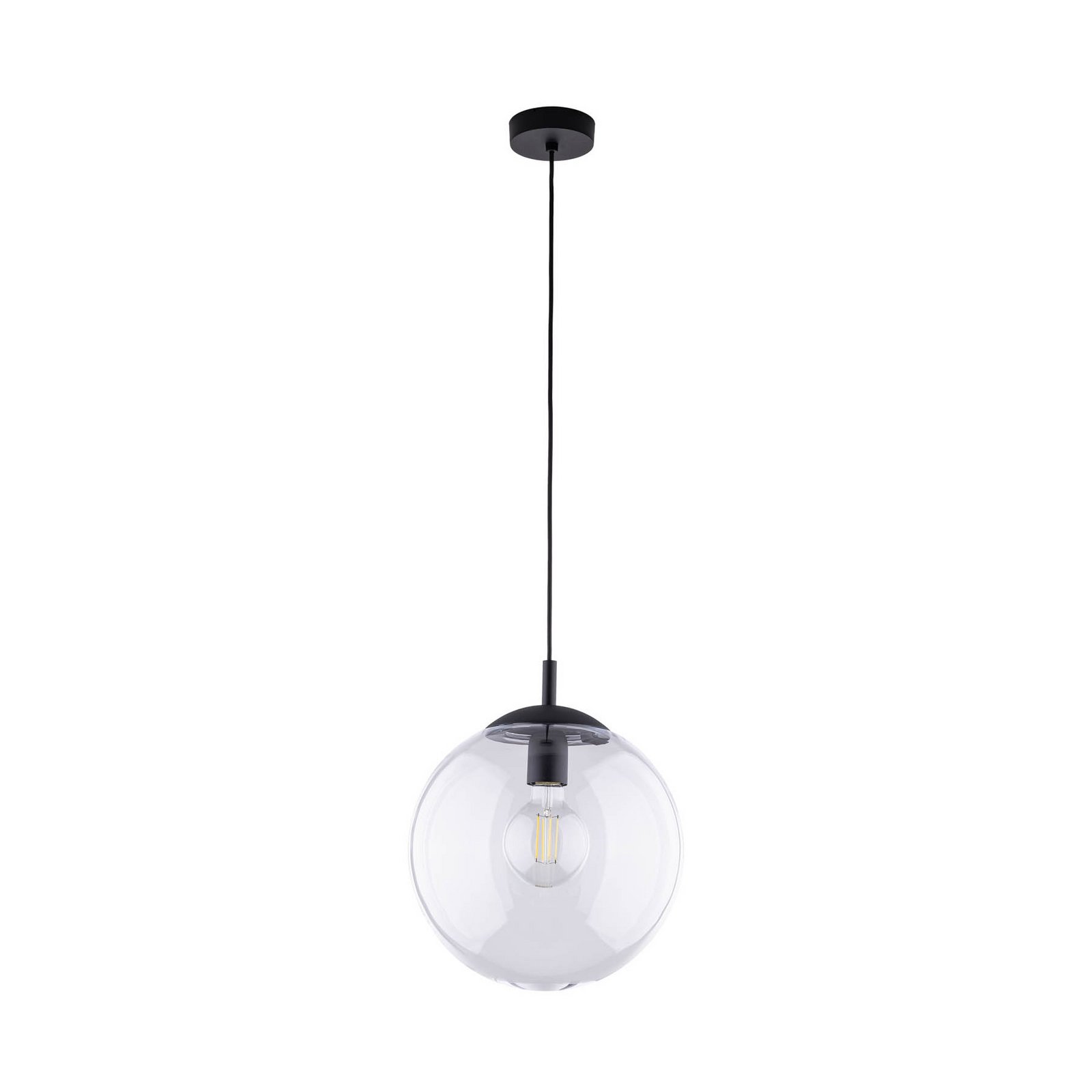 Esme hengelampe, Ø 35 cm, transparent, glass, globe, E27