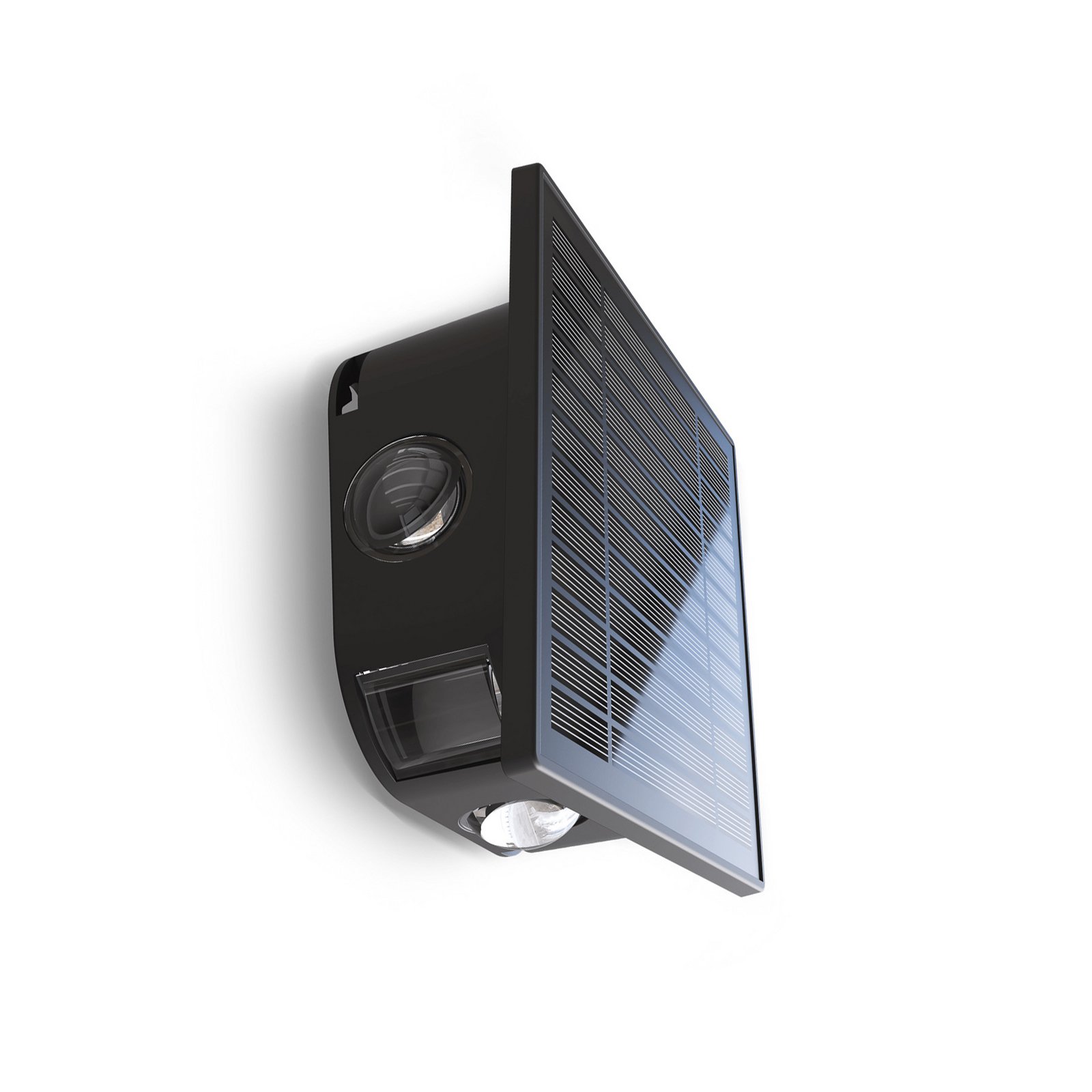 Calex Altamura solar LED outdoor wall light, indirect, black