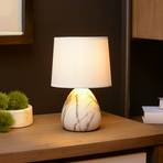 Marmo table lamp with a ceramic base, white