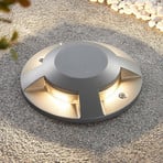 Lucande LED floor spotlight Jeffrey, silver, 4-bulb