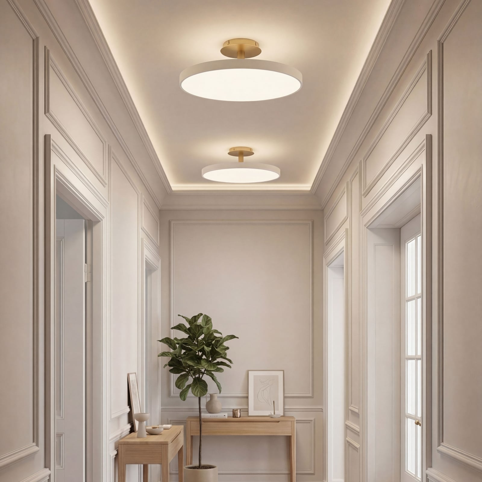 Plafonnier LED UMAGE Asteria UP PLUS, blanc perle, Ø 60 cm CCT