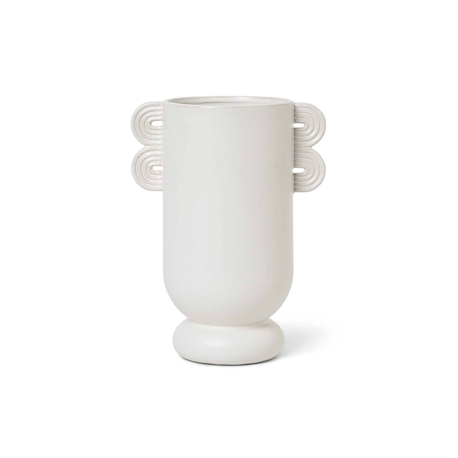 ferm LIVING Vaso Muses Ania, bianco, altezza 26 cm, ceramica