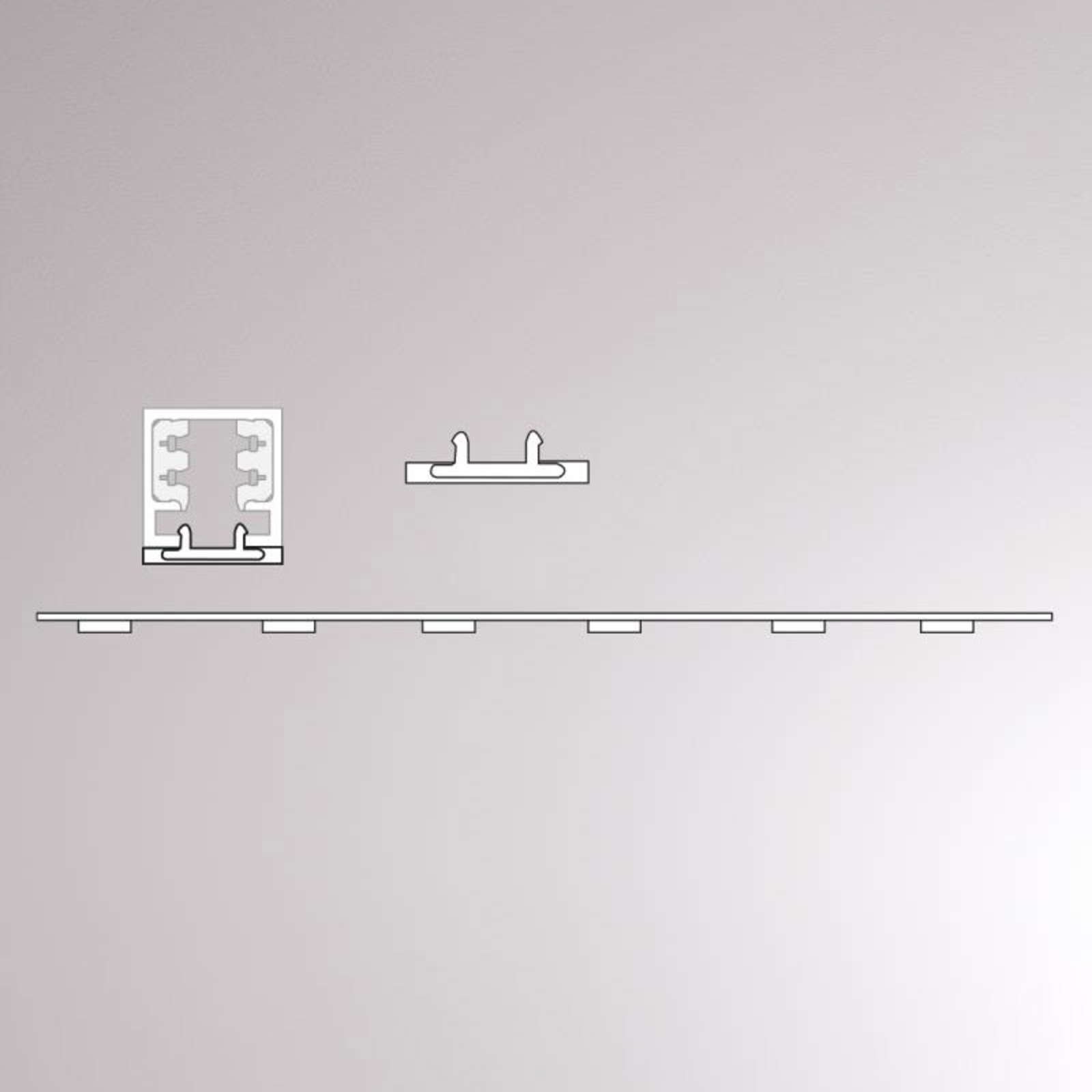 Blind cover for Volare rail, 1m