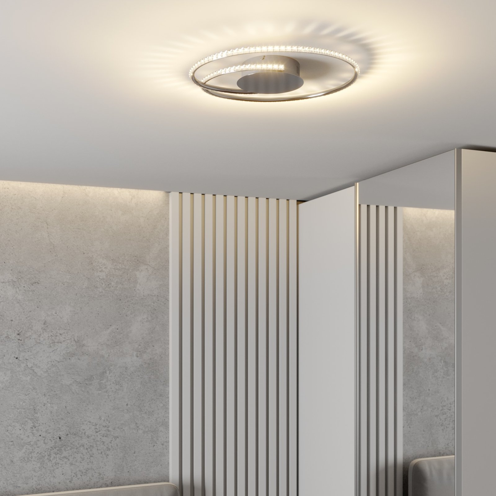 Joline LED Lámpara de Techo Ø45 Chrome/Clear - Lindby