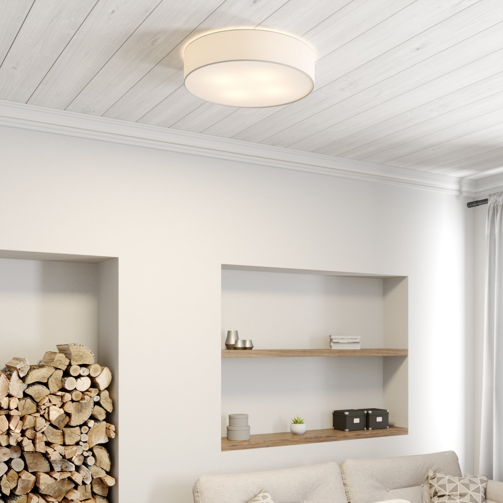 Cassy ceiling light with aperture, white, Ø 58 cm