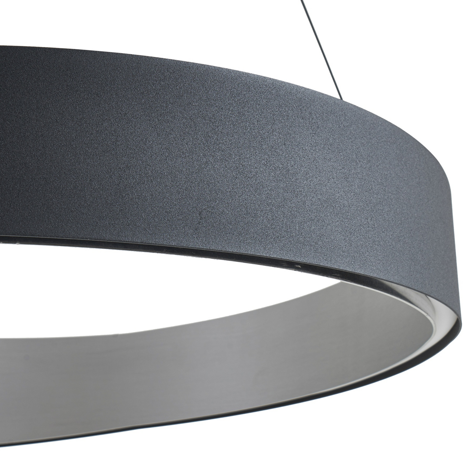 Lucande LED-Hängeleuchte Daelor, schwarz/alu, CCT, dimmbar