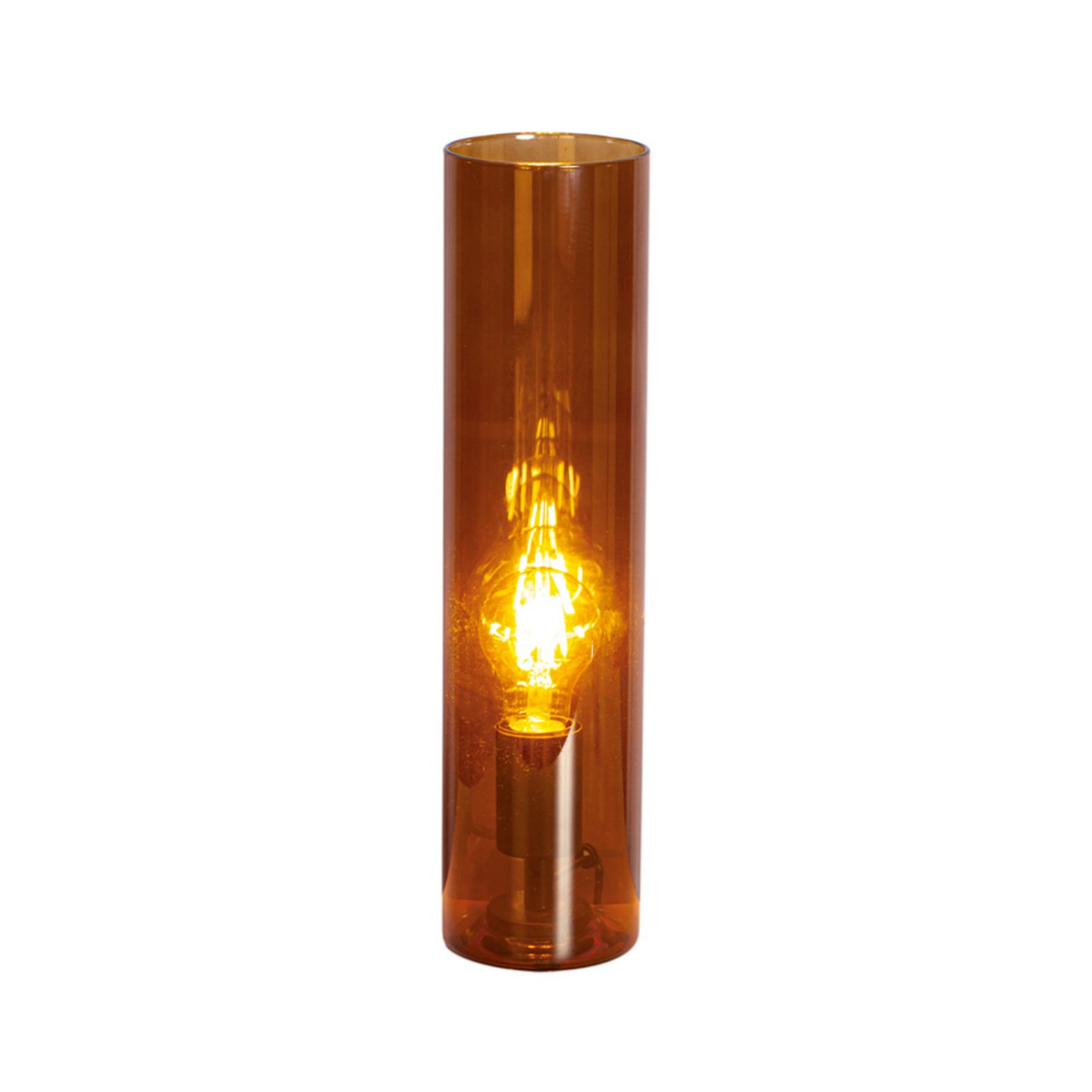 Lampa stołowa By Rydéns Flake, kolor koniakowy, wysokość 40 cm, szkło, E27